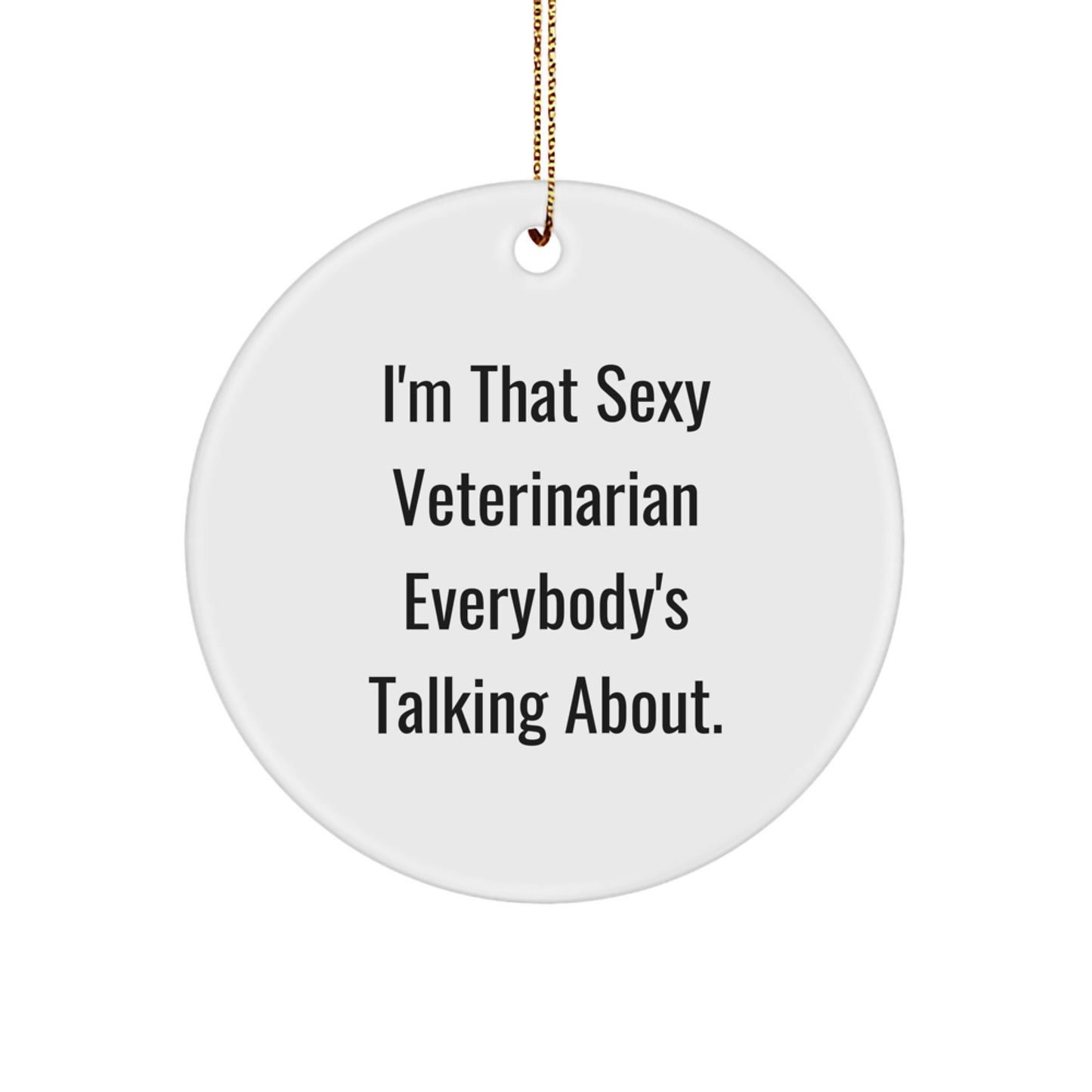Funny Sexy Veterinarian Gifts from Friends for Men Women Coworkers Family - Christmas Unique Circle Ornament - Image 1