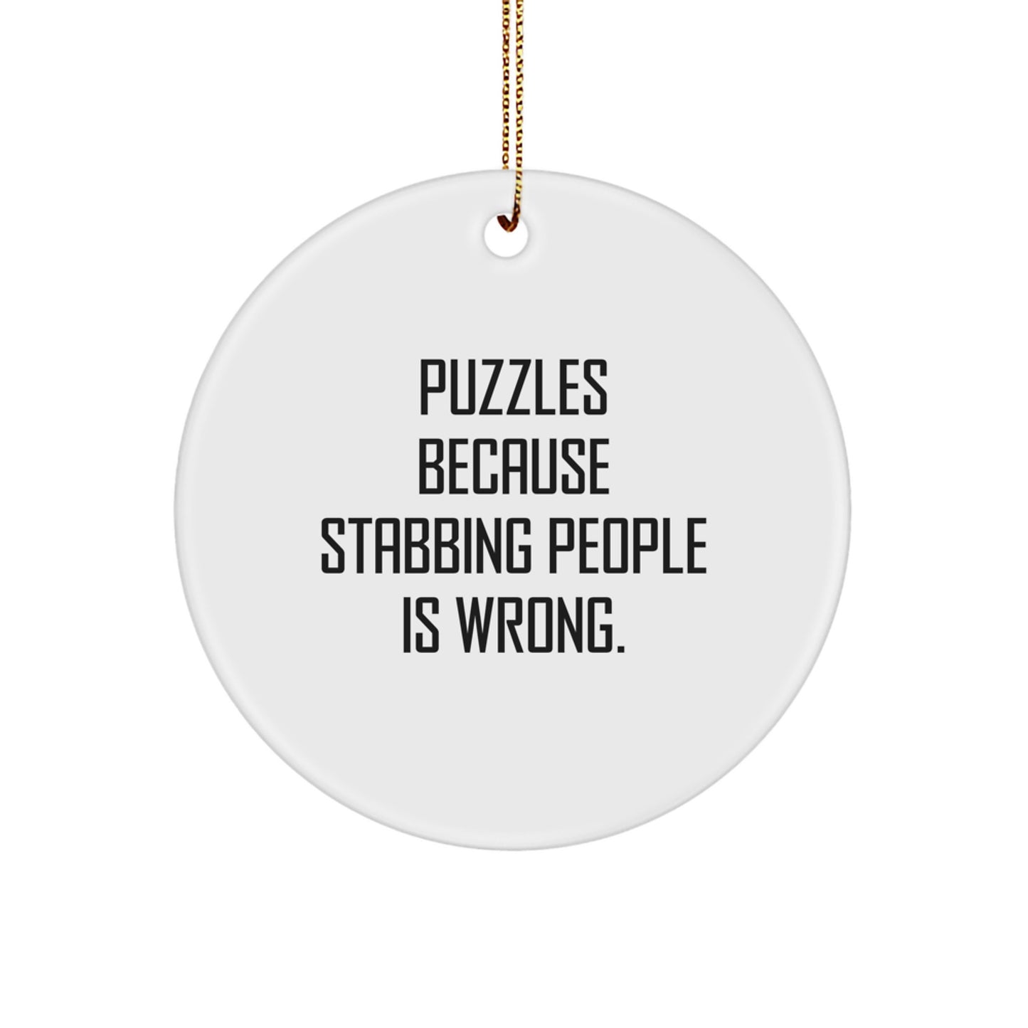 Puzzles Gifts for Women from Men, Funny Christmas Circle Ornament, Puzzles Lover, Puzzle Enthusiast, Unique Gift Idea - Image 1