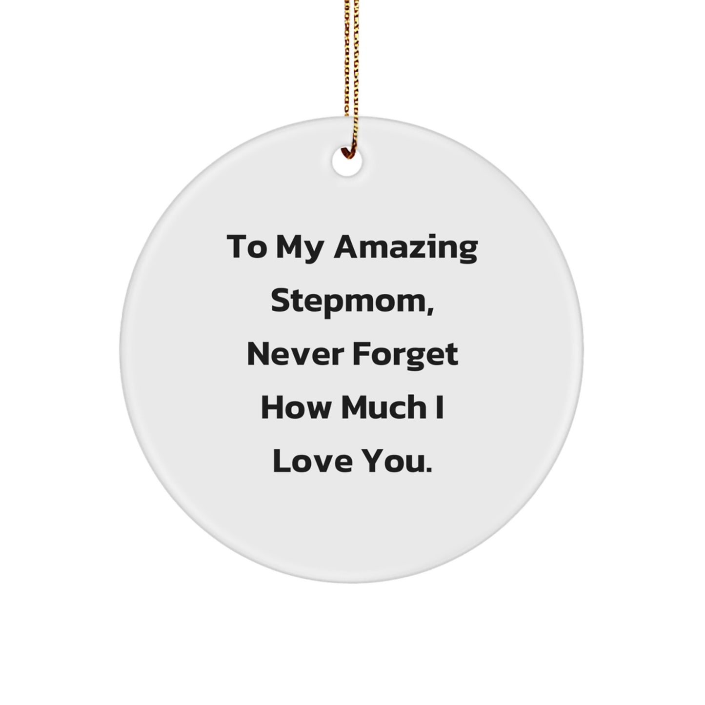 Funny Stepmom Gifts for Christmas, Circle Ornament from Son to Stepmom, 'To My Amazing Stepmom',
Gifts from Son to Stepmom, Stepmom Love Circle Ornament - Image 1