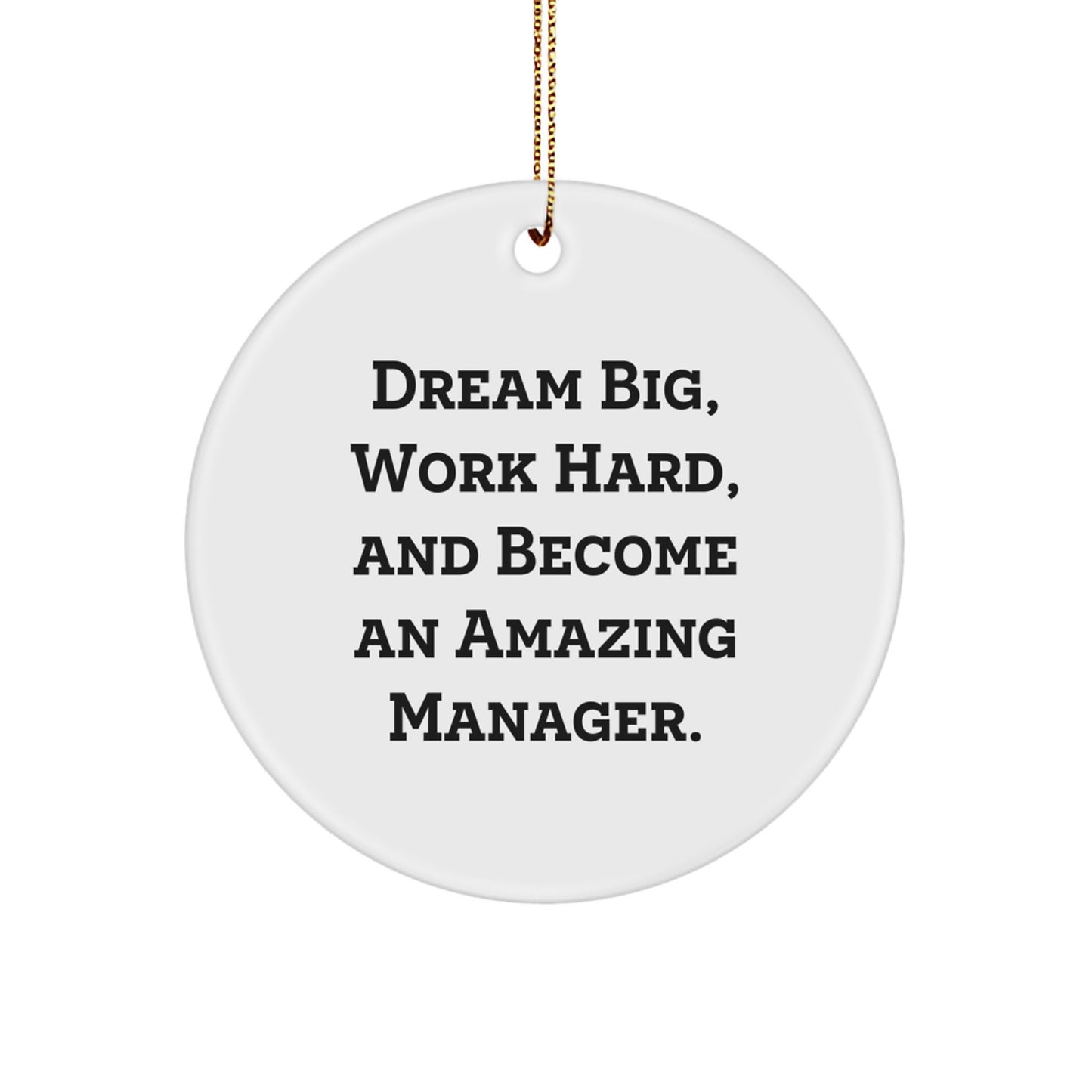 Gifts from Friends for Amazing Manager Circle Ornament - 'Dream Big, Work Hard, And Become An Amazing Manager.' Christmas Decoration - Image 1