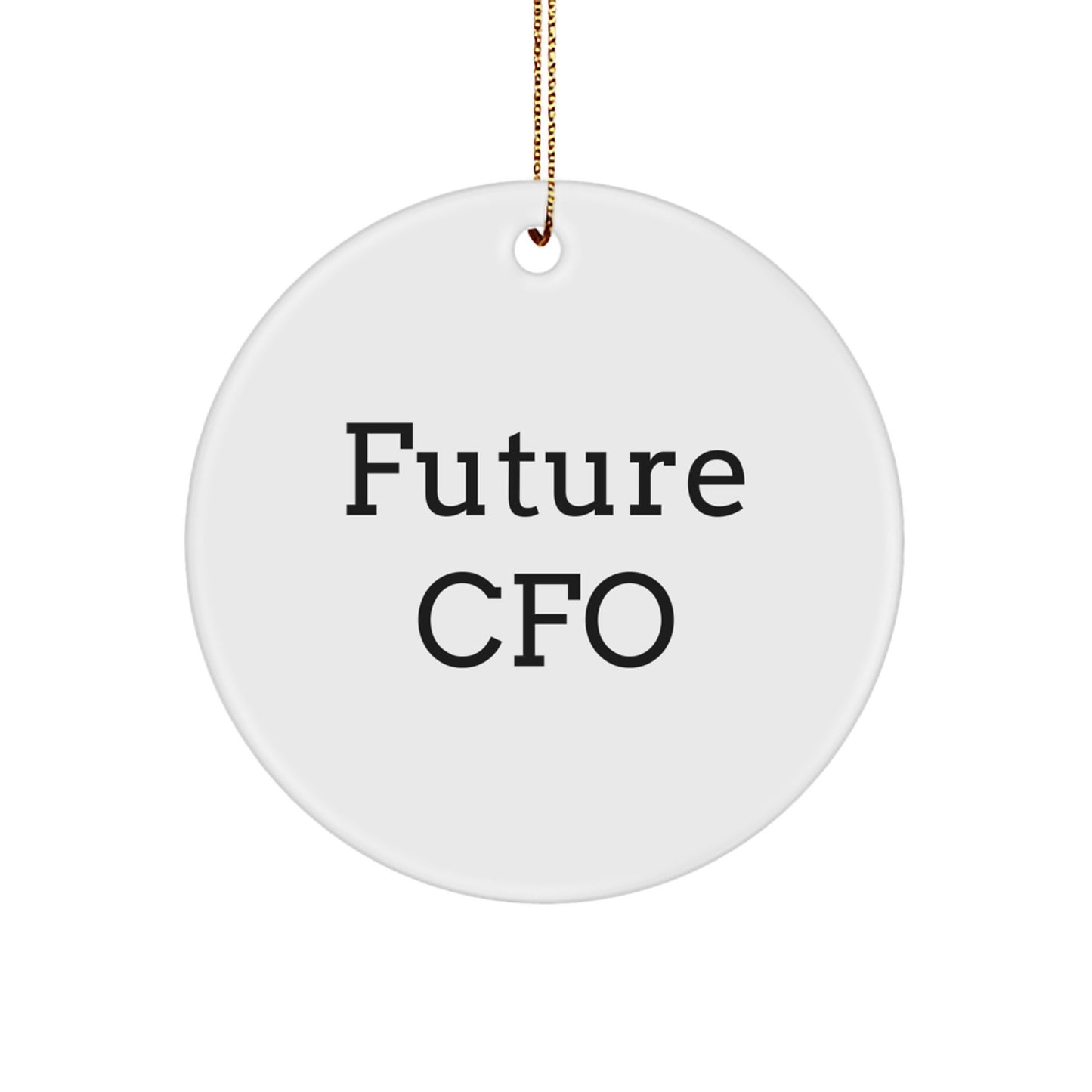 Funny CFO Gifts from Friends - 'Future CFO' Circle Ornament for Men, Women, and Coworkers, Perfect for Christmas Unique Gifts - Image 1