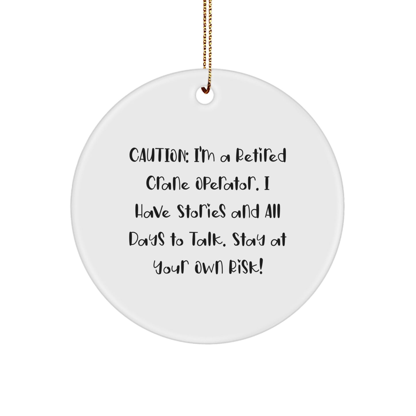Funny Crane Operator Circle Ornament Gifts from Family to Men for Christmas - Image 1