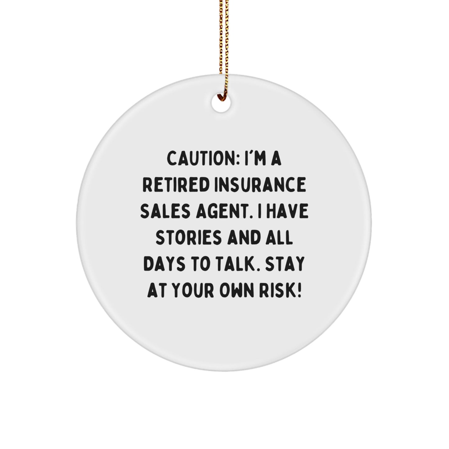Funny Storyteller Insurance Sales Agent Christmas Circle Ornament Gifts from Friends - Gifts for Insurance Sales Agent - Image 1