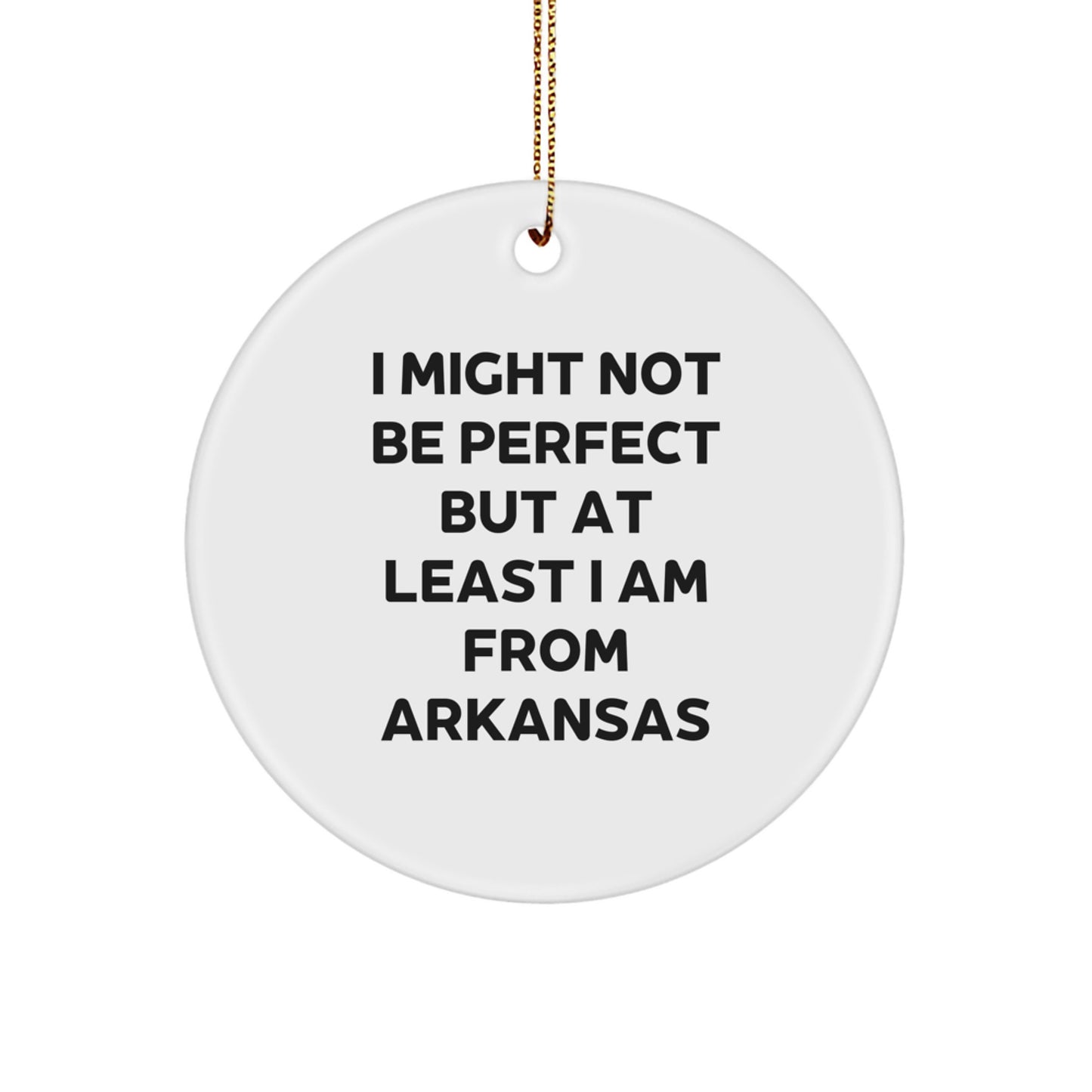 Funny Arkansas Circle Ornament Gifts from Men to Friends, Women or Family for Christmas Unique Decoration - Image 1
