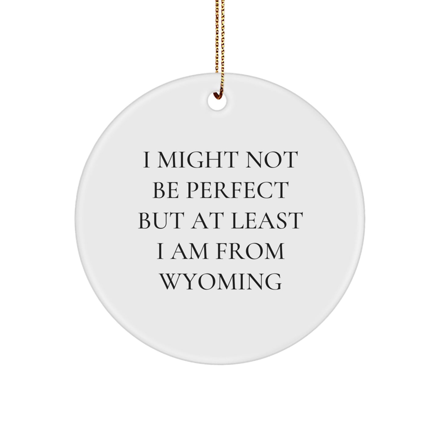 Wyoming Circle Ornament Gifts from Friends and Family for Christmas Unique Decorations, I 'Might Not Be Perfect' - Image 1