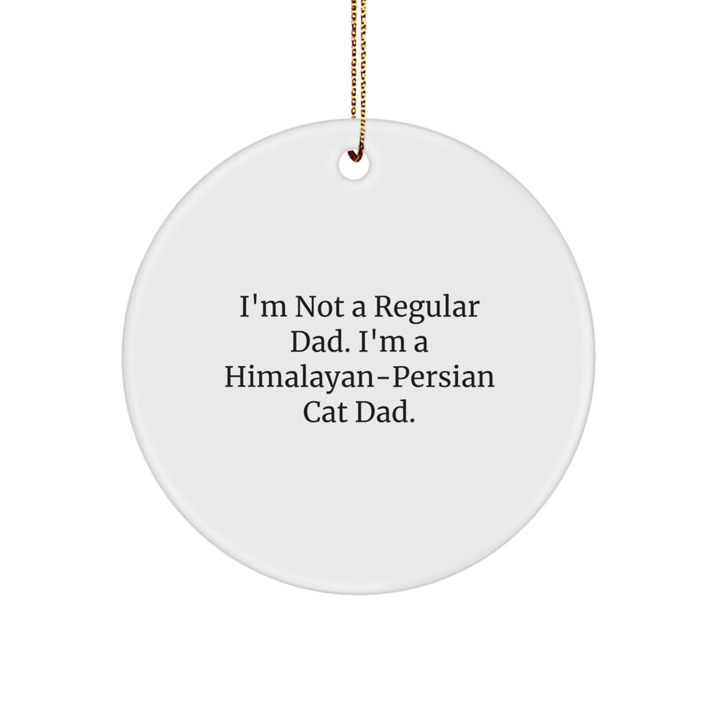Himalayan-Persian Cat Dad Christmas Unique Gifts from Men to Himalayan-Persian Cat Enthusiasts - Funny Circle Ornament, I'm Not A Regular Dad - Image 1