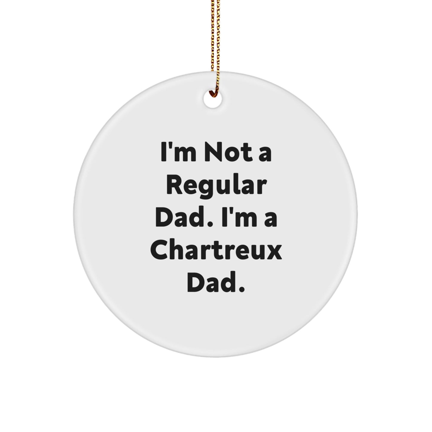 Chartreux Cat Dad Gifts from Men to Family, Circle Ornament for Christmas - Image 1