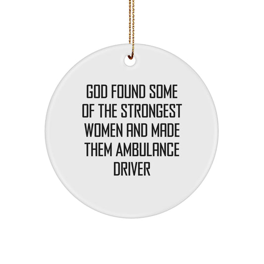 Ambulance Driver Gifts from Men, Funny Circle Ornament for Ambulance Driver Women, Christmas Unique Ambulance Driver Gifts - Image 1
