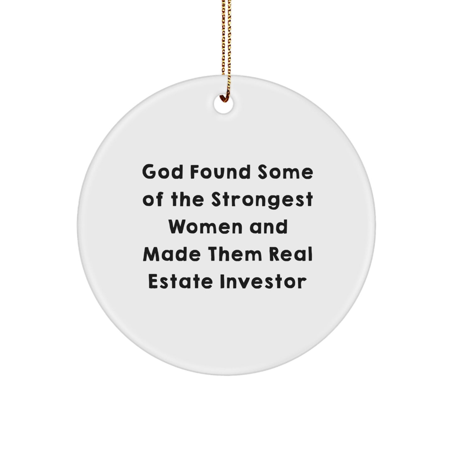 Funny Real Estate Investor Gifts from Men to Women, Gifts for Real Estate Investor, Circle Ornament, Inspirational Quote, Christmas Unique Gifts - Image 1