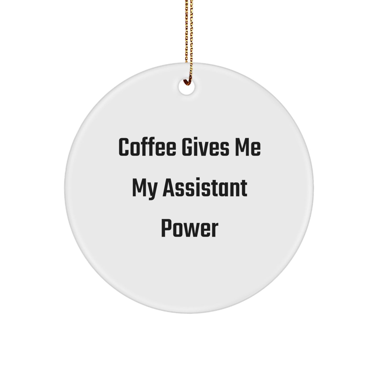 Funny Assistant Gifts from Men to Friends and Family - Christmas Unique Circle Ornament - Image 1