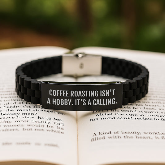 'Roasting Passion, Wearing Proud: Coffee Roasting Gifts for Men from Friends' - Adjustable Glide lock Clasp Bracelet for Coffee Enthusiasts, Birthday Unique Gifts for Women, Coworkers, and Family - Image 2