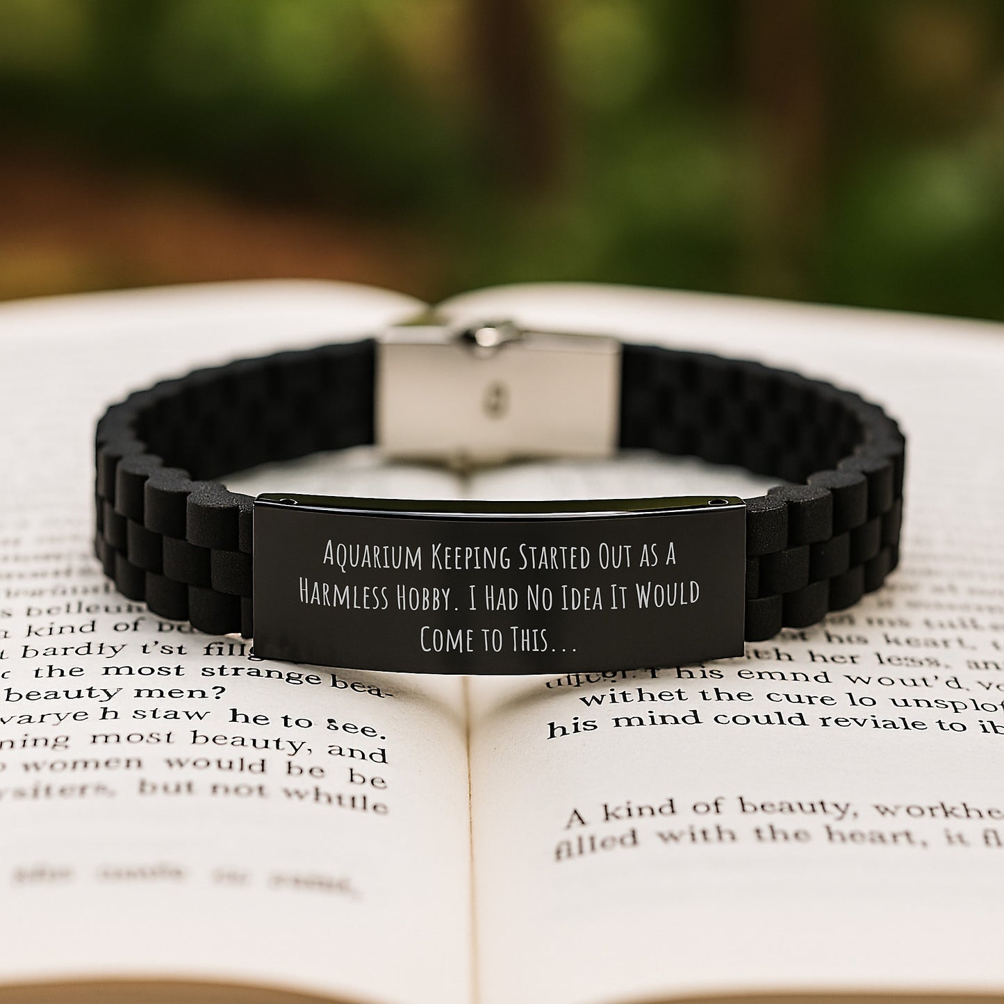 'Aquarium Keeping' Gifts from Friends - Funny Quote Glide lock Clasp Bracelet, for Aquarium Keeping Enthusiasts, Men, Women, Christmas Unique Gifts - Image 2