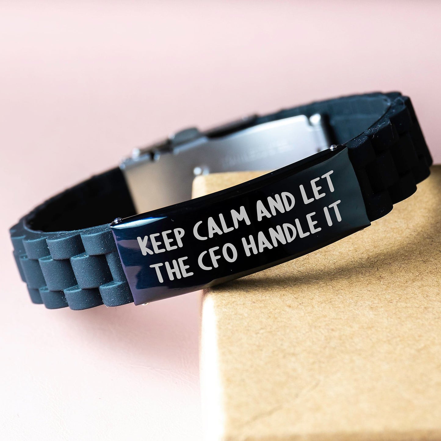 CFO Christmas Unique Gifts Funny Quote Glide lock Clasp Bracelet from Family, Gifts for CFO Men - Image 3