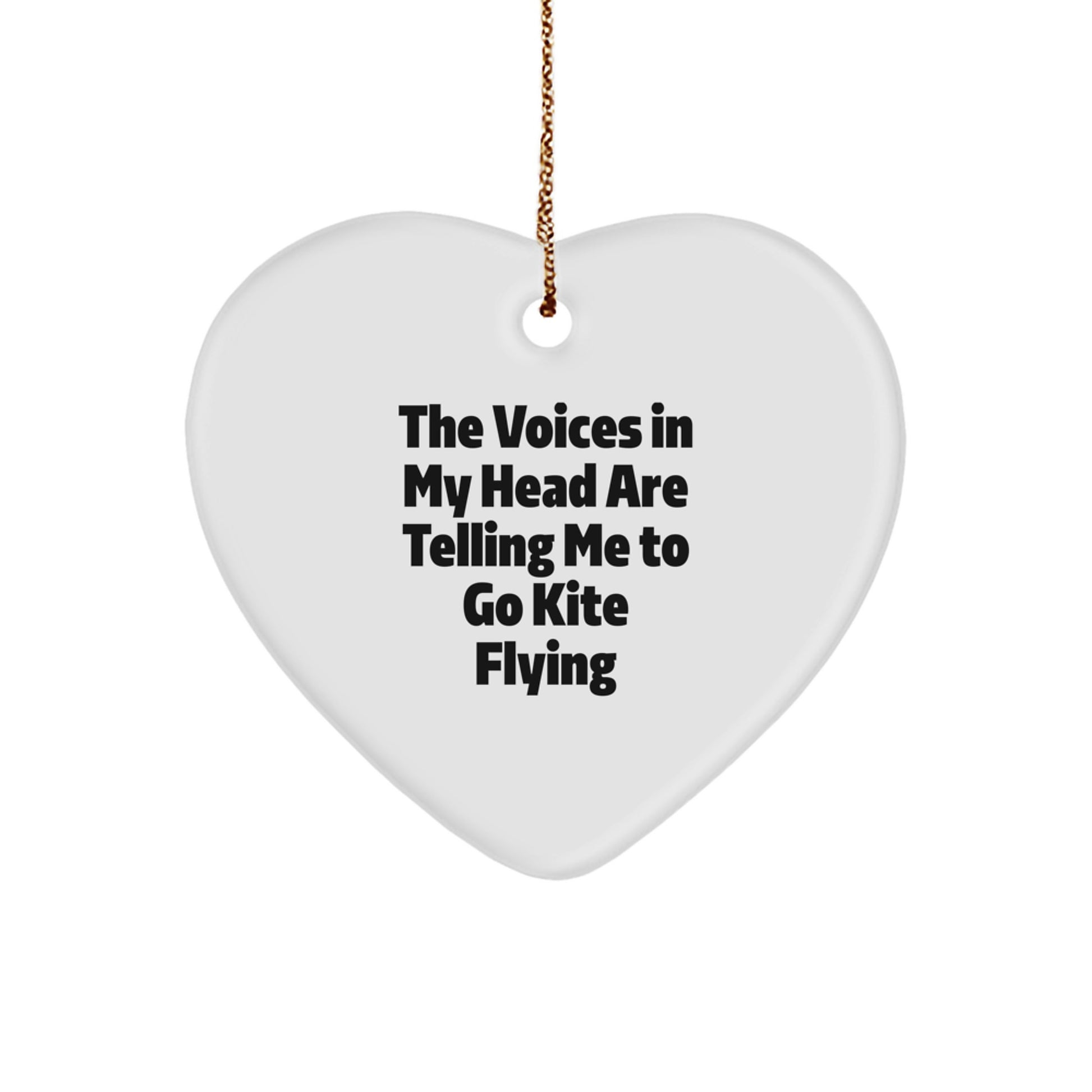 Whimsical Kite Flying Gifts from Friends: Heart Ornament with Funny Quote - Image 1