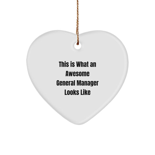 Funny General Manager Heart Ornament This Is What An Awesome General Manager Looks Like Gifts from Family to General Manager - Image 1