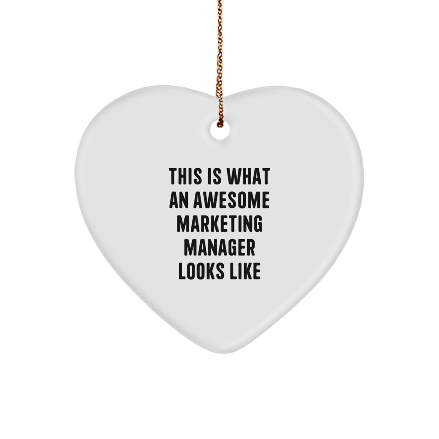 Marketing Manager Gifts from Friends, Heart Ornament with Funny Quote, Christmas Unique Gifts - Image 1
