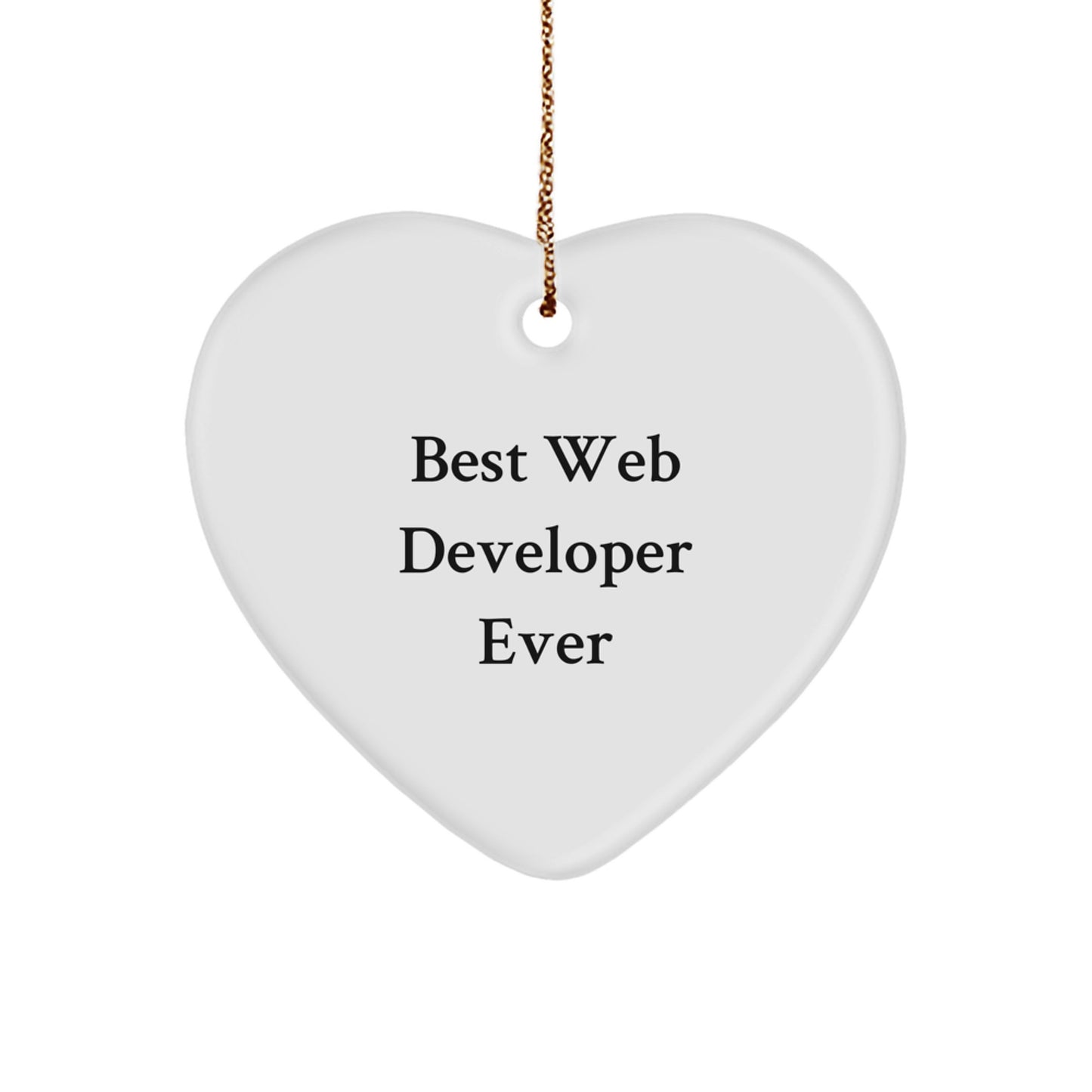 Funny Web Developer Gifts from Friends for Men, Best Web Developer Ever Heart Ornament, Christmas Unique - Image 1
