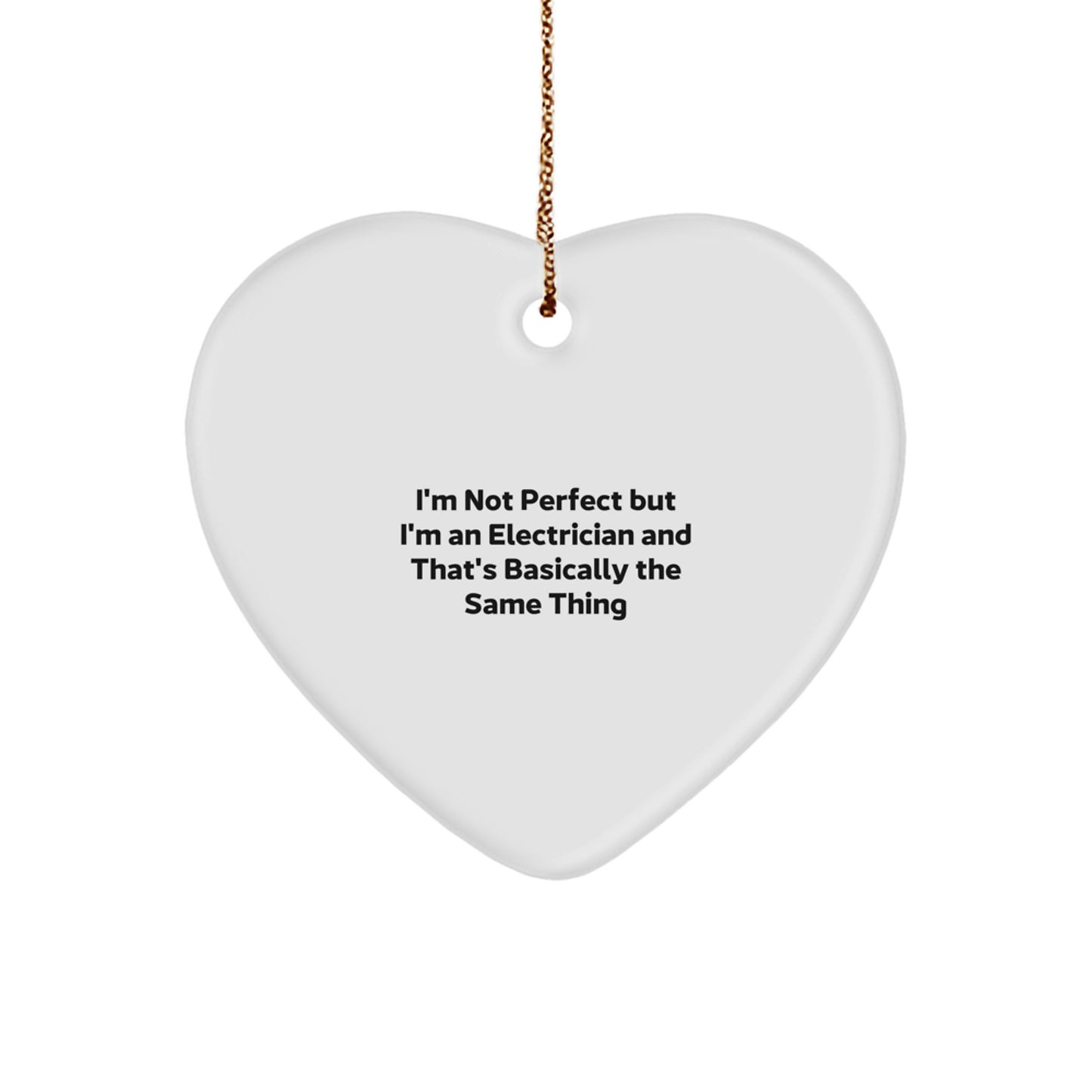 Funny Electrician Gifts from Friends to Men Electrician Heart Ornament, Christmas Unique Gifts for Electrician, Heart Shaped - Image 1