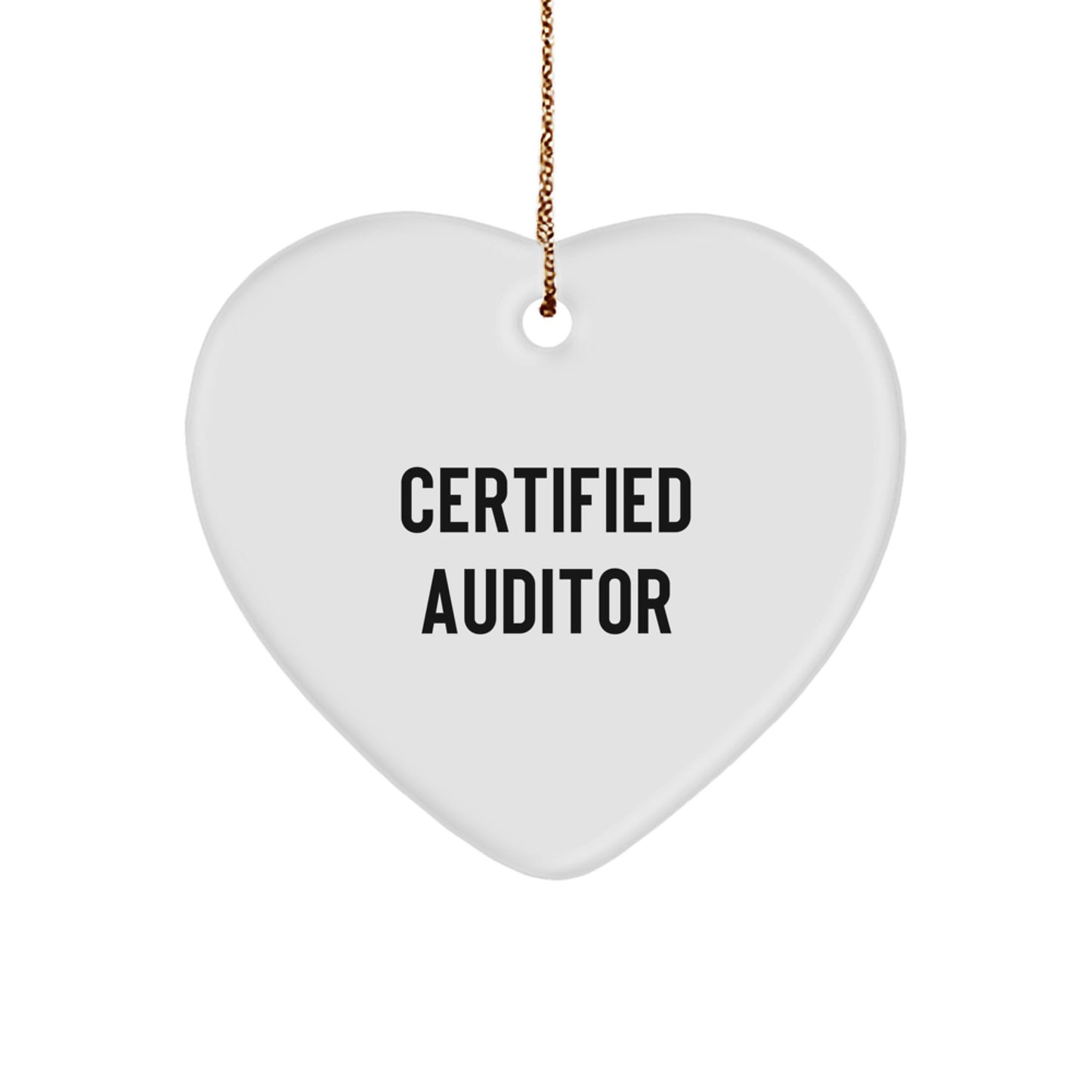 Funny Certified Auditor Heart Ornament Gifts from Friends and Family for Christmas - Image 1