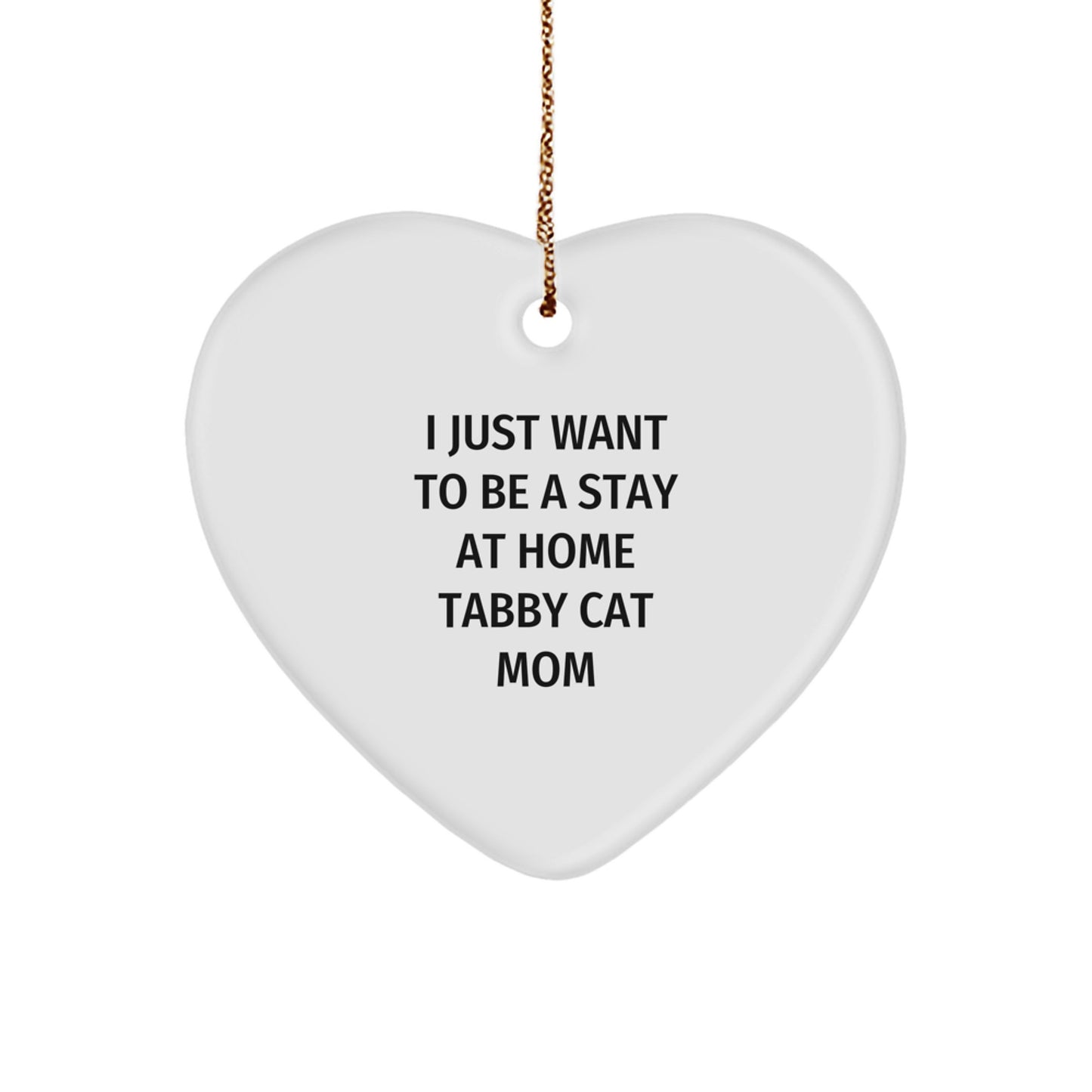 Tabby Cat Mom's Heart Ornament, Funny Quote Gifts for Tabby Cat Lovers from Family, Friends, or Coworkers, Christmas Unique Gifts - Image 1