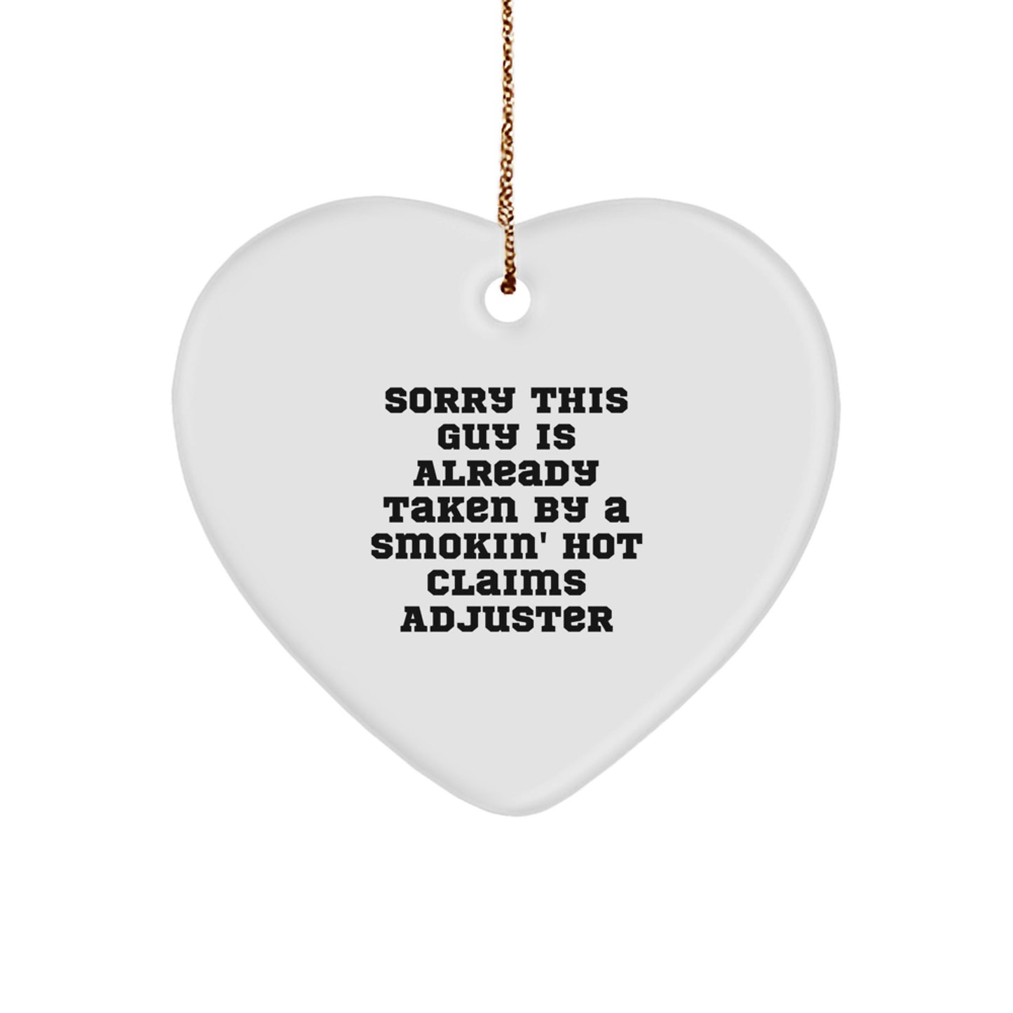 Funny Claims Adjuster Heart Ornament, Gifts from Friends for Claims Adjuster, Christmas Unique Gifts - Image 1