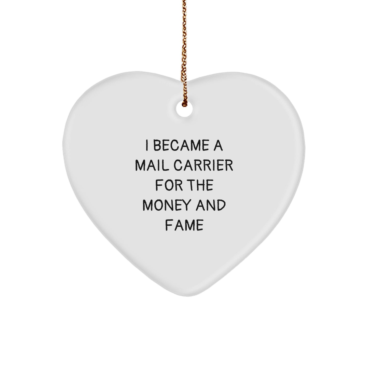 Funny Mail Carrier Gifts for Men Women Friends, Heart Ornament from a Coworker or Family Member, Christmas Unique Presents - Image 1