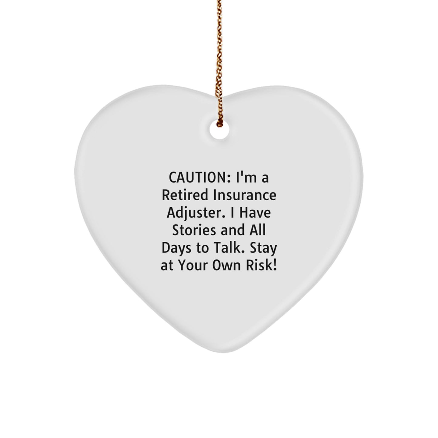 Funny Quotes for Insurance Adjuster Gifts from Friends, Unique Heart Ornament for Insurance Adjuster Men, Christmas Unique Gifts for Men - Image 1