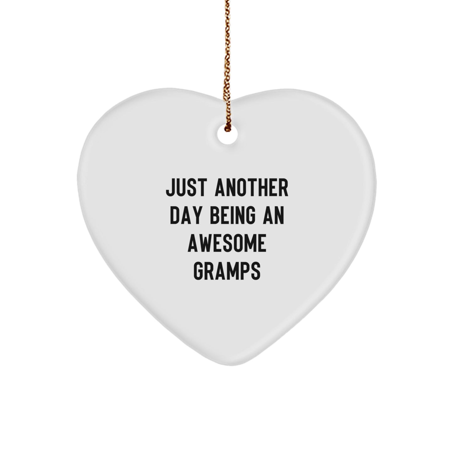 Gramps Gifts from Men - Heart Ornament with Funny Quote, Christmas Unique Presents for Awesome Gramps - Image 1