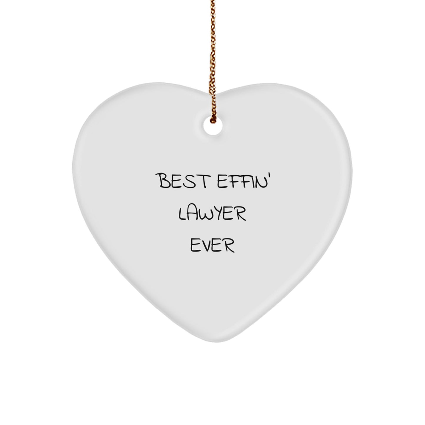 Funny Lawyer Gifts from Friends, Best Effin' Lawyer Ever Heart Ornament for Lawyer Men, Christmas Unique Gifts - Image 1