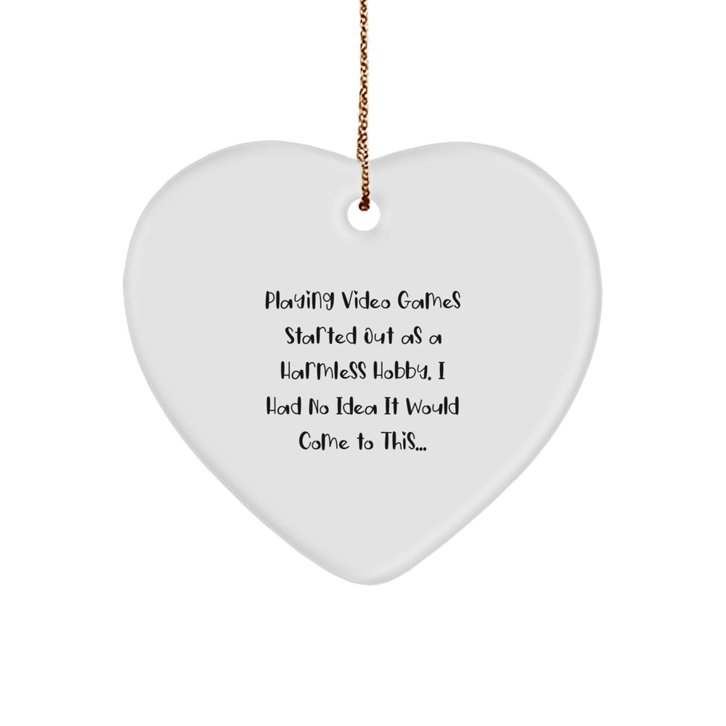 Funny Gaming Heart Ornament Gifts from Friends for Playing Video Games Lovers at Christmas - Image 1