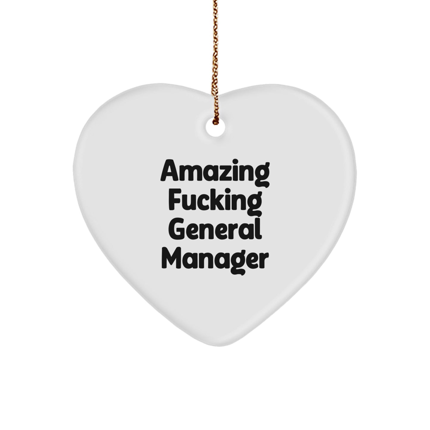 Funny General Manager Heart Ornament Gifts from Men to Friends, Christmas Unique Office Decor - Image 1