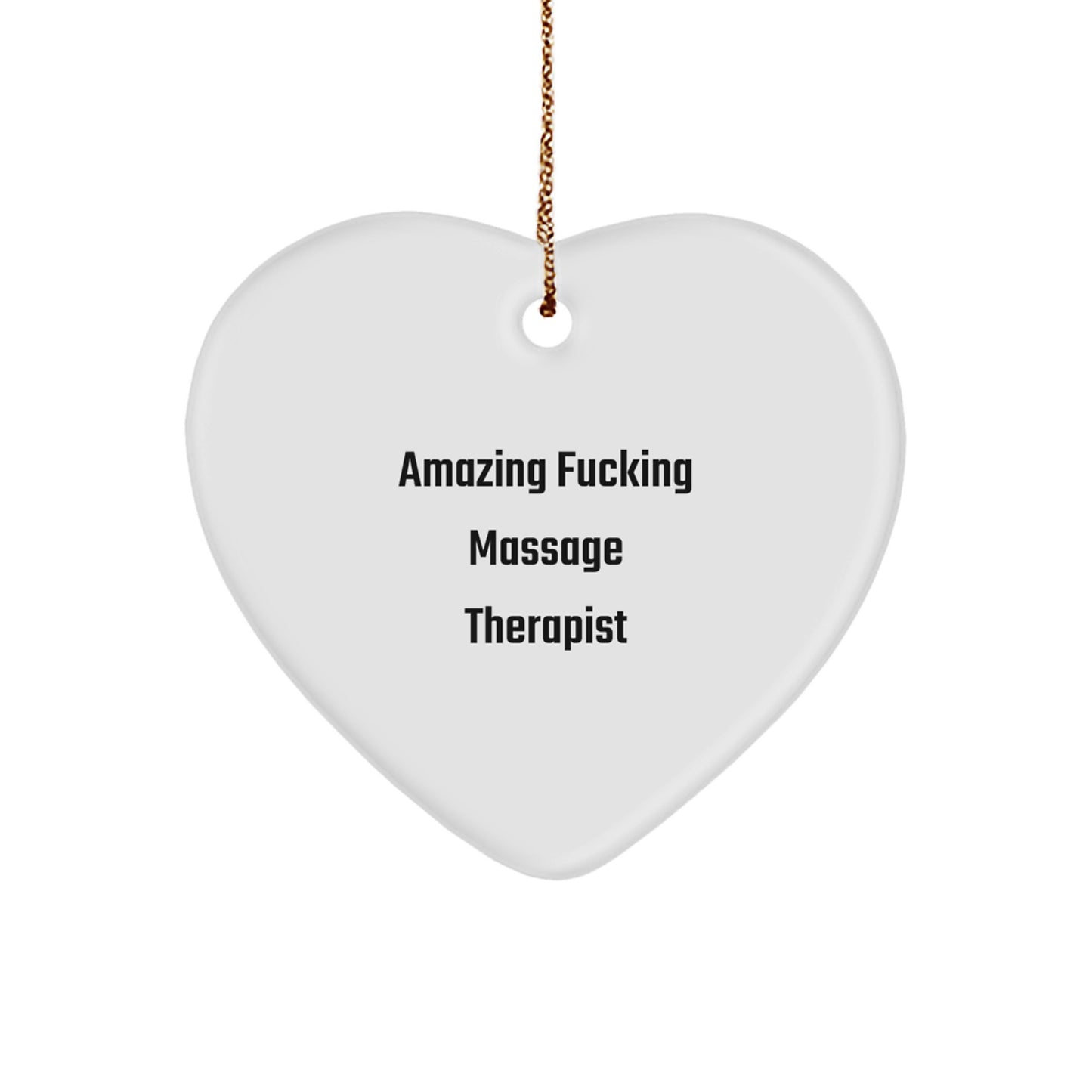 Funny Massage Therapist Gifts for Christmas, Amazing 'F--king' Heart Ornament, Unique Presents for Massage Therapist Friends and Family - Image 1