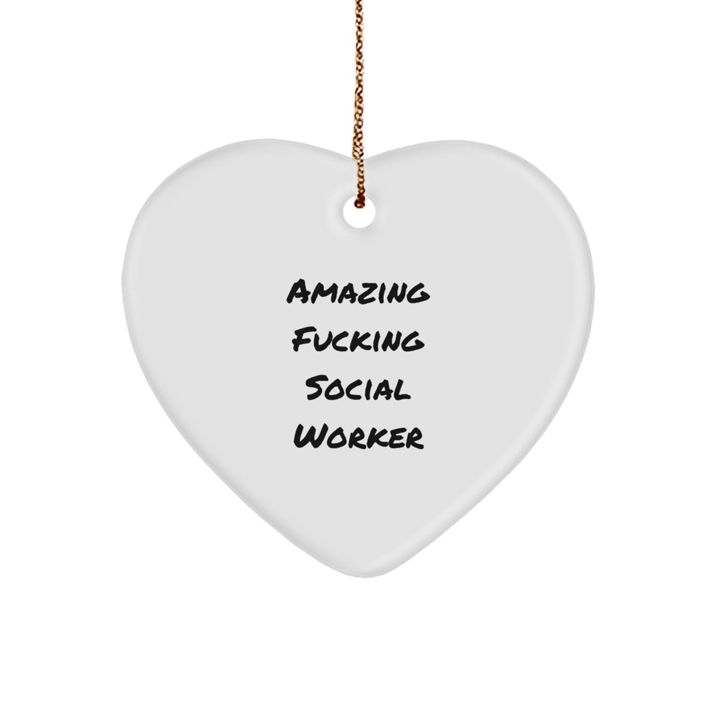Funny Social Worker Heart Ornament Gifts from Men to Social Worker Friends for Christmas Unique Decorations - Image 1
