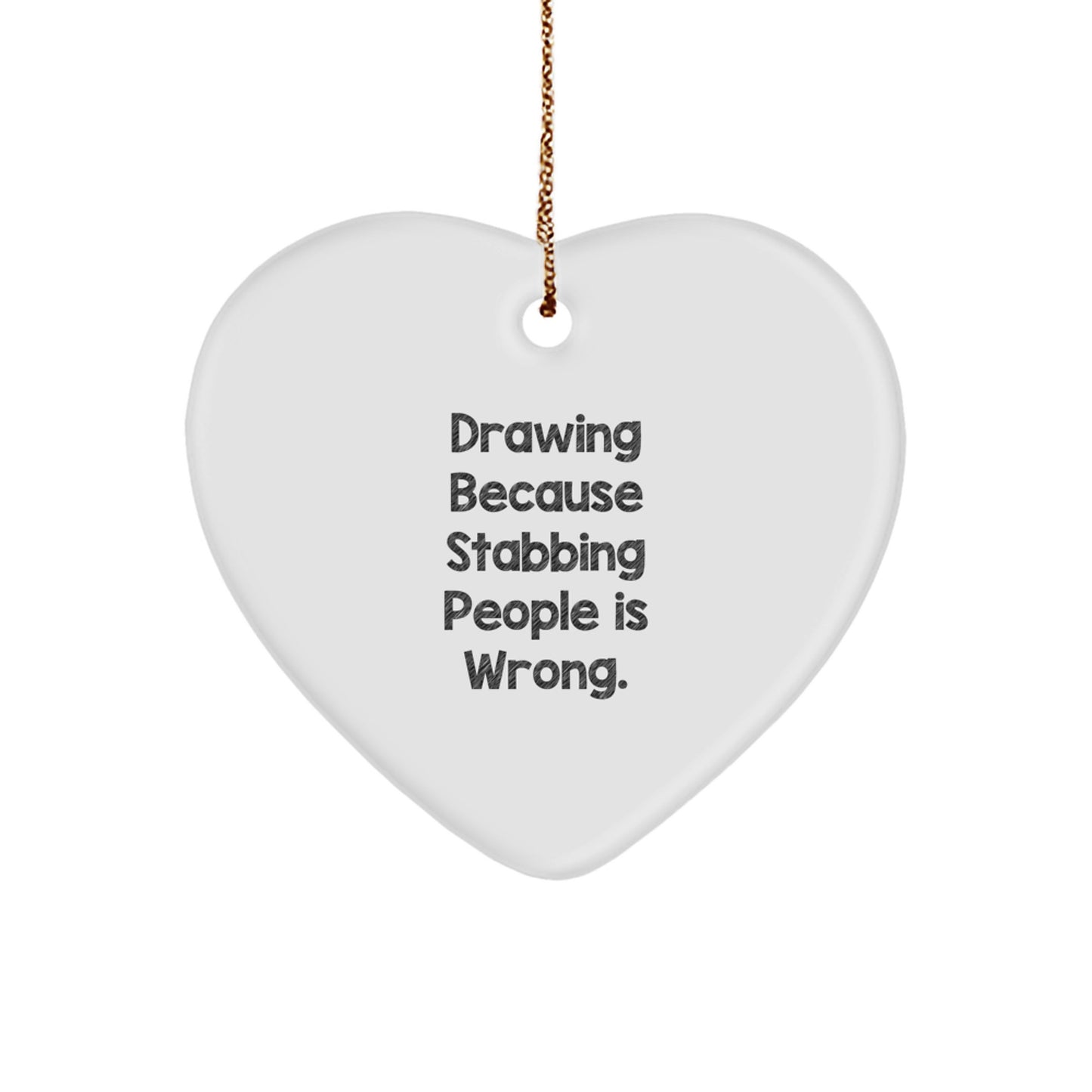 Funny Drawing Heart Ornament Gifts from Friends for Drawing Enthusiasts Christmas Unique Gifts - Image 1