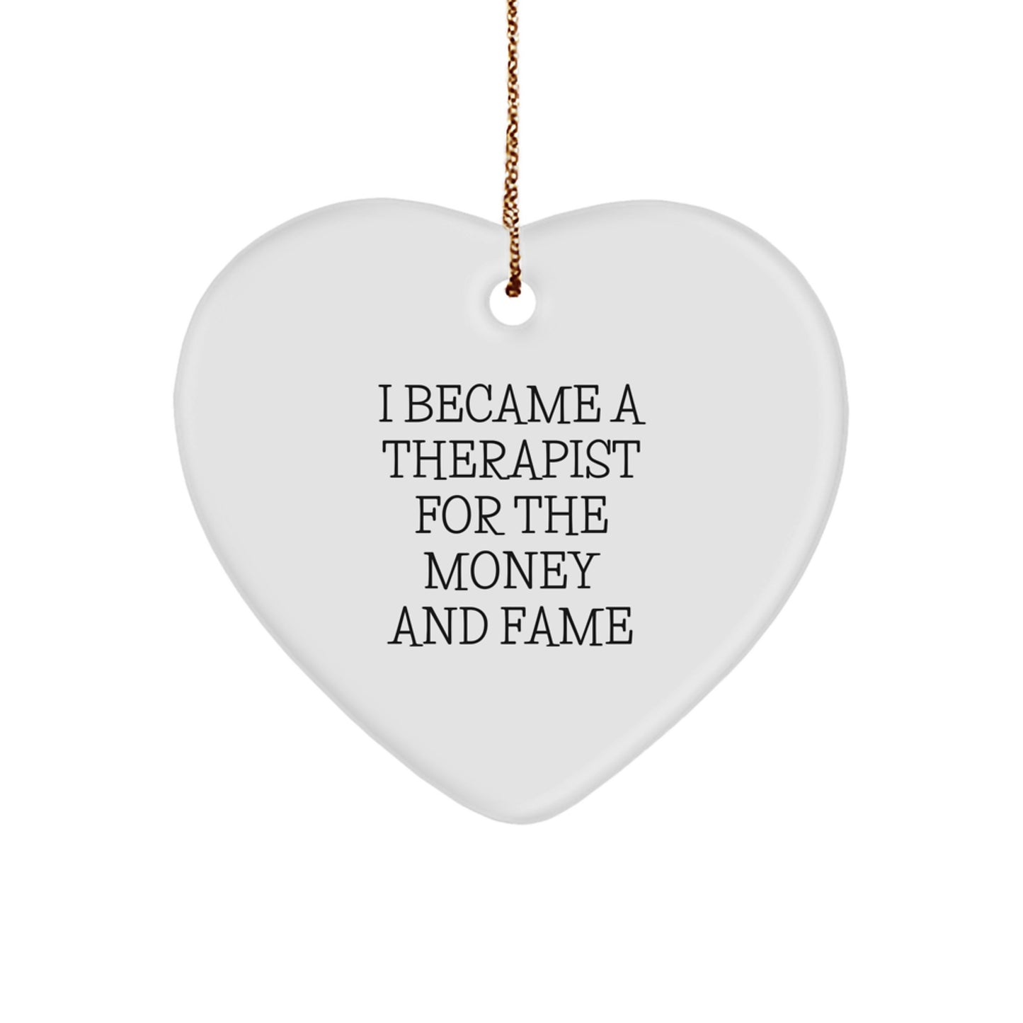 Therapist Gifts from Family, Therapist Heart Ornament, Funny Quote, Christmas Unique Gifts for Men - Image 1