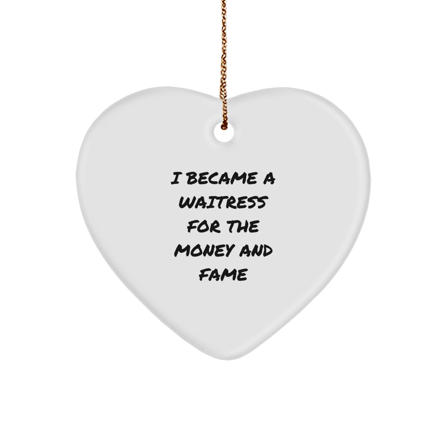 Funny Waitress Heart Ornament Gifts from Friends for Christmas Unique Present - Image 1