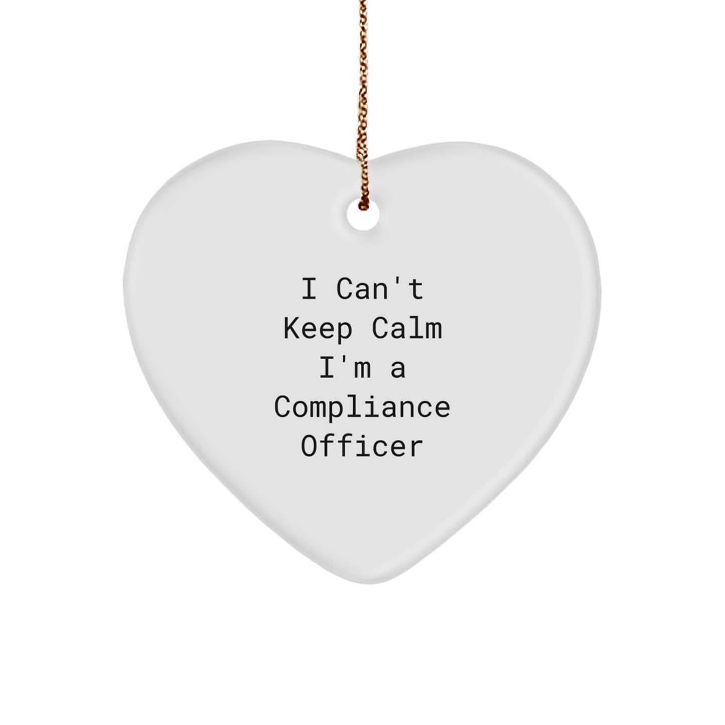 Funny Compliance Officer Heart Ornament Gift from Coworkers, Christmas Unique Gifts for Compliance Officer Men and Women - Image 1