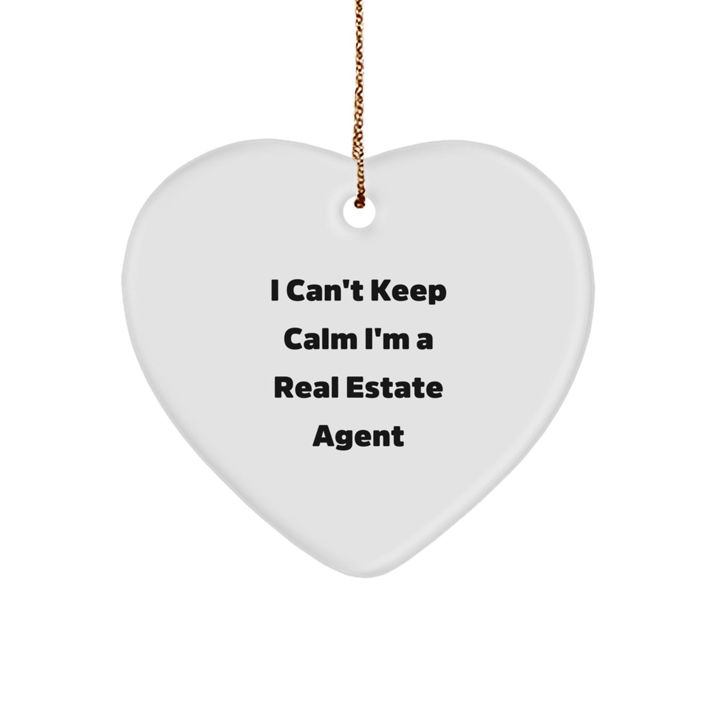 Funny Real Estate Agent Heart Ornament, Gifts from Men to Real Estate Agent, I'm a Real Estate Agent Christmas Unique Gifts - Image 1