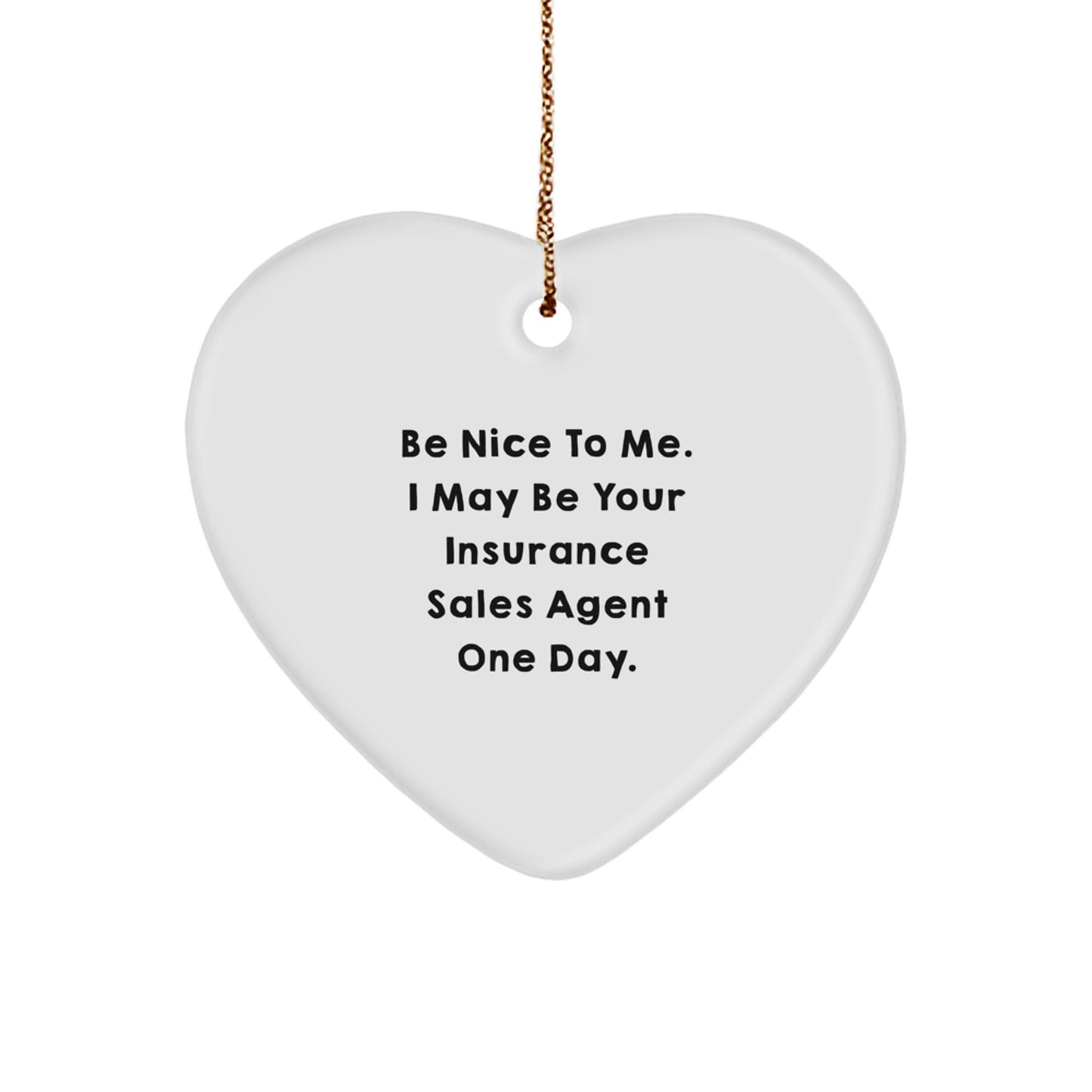 Funny Insurance Sales Agent Heart Ornament Gifts from Men for Women at Christmas Unique Office Decor - Image 1
