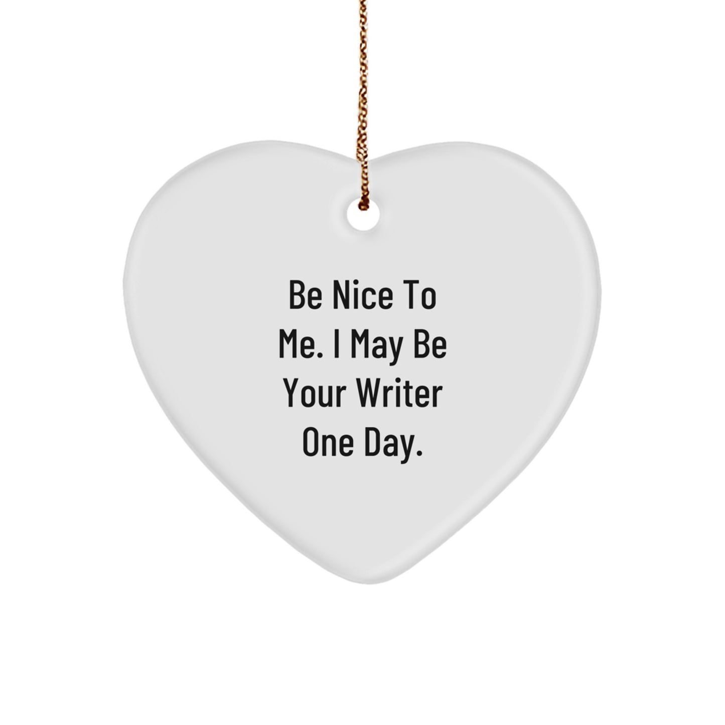 Funny Writer Heart Ornament - Gifts from Friends and Family for Christmas Unique Gifts - Image 1