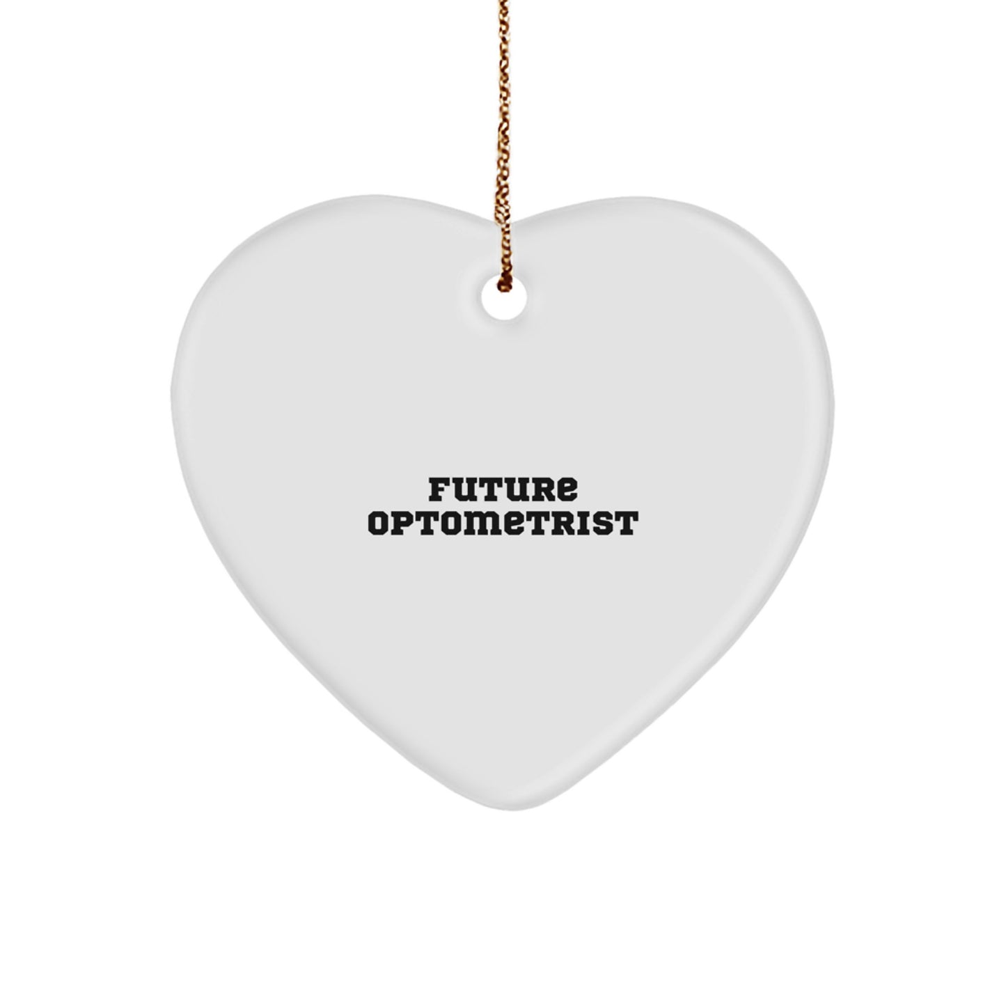 Funny Future Optometrist Gifts from Family for Christmas Unique Heart Ornament, 'You're the Beat in My Heart' Quote - Image 1