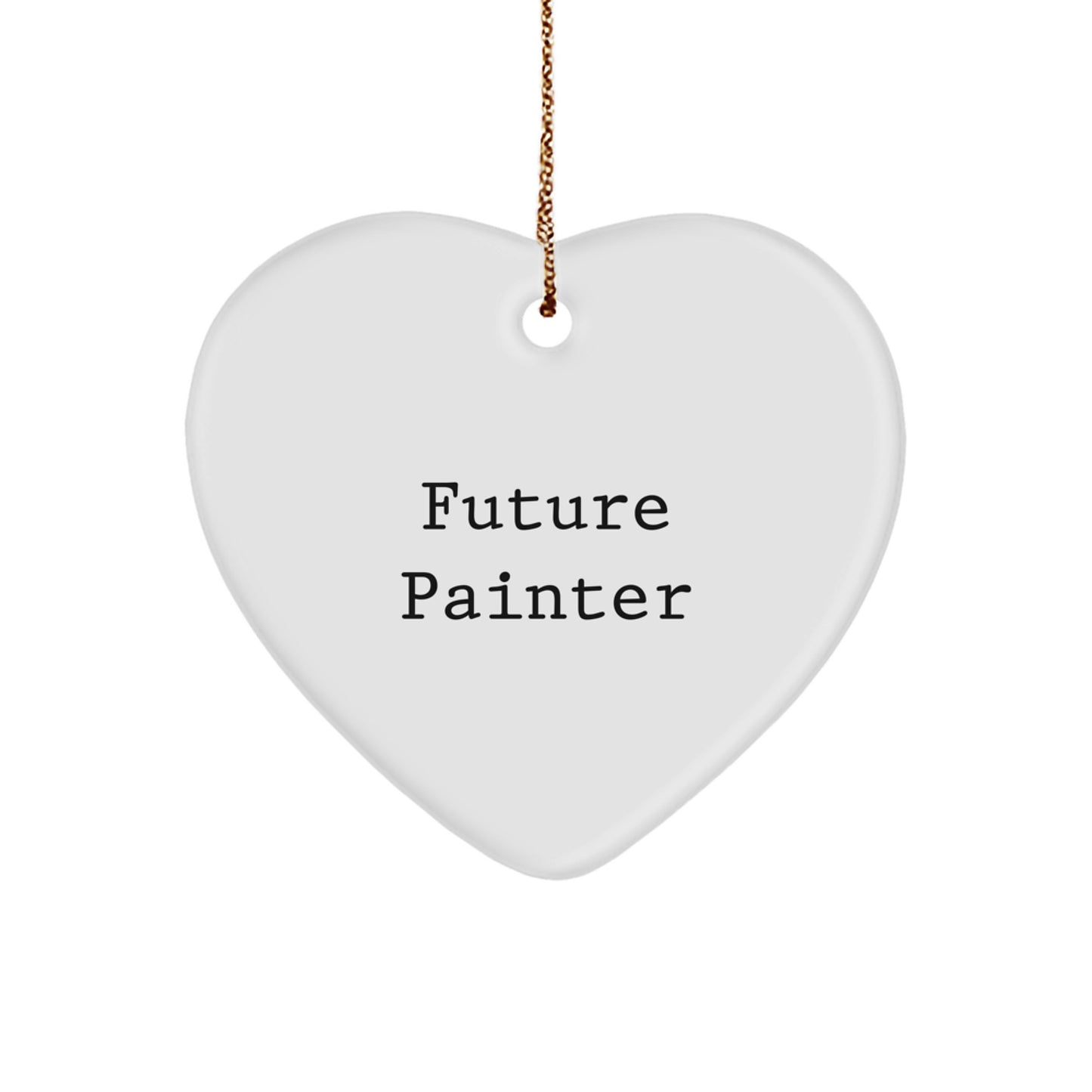 Funny Future Painter Gifts from Family, 'Future Painter' Heart Ornament for Christmas - Image 1