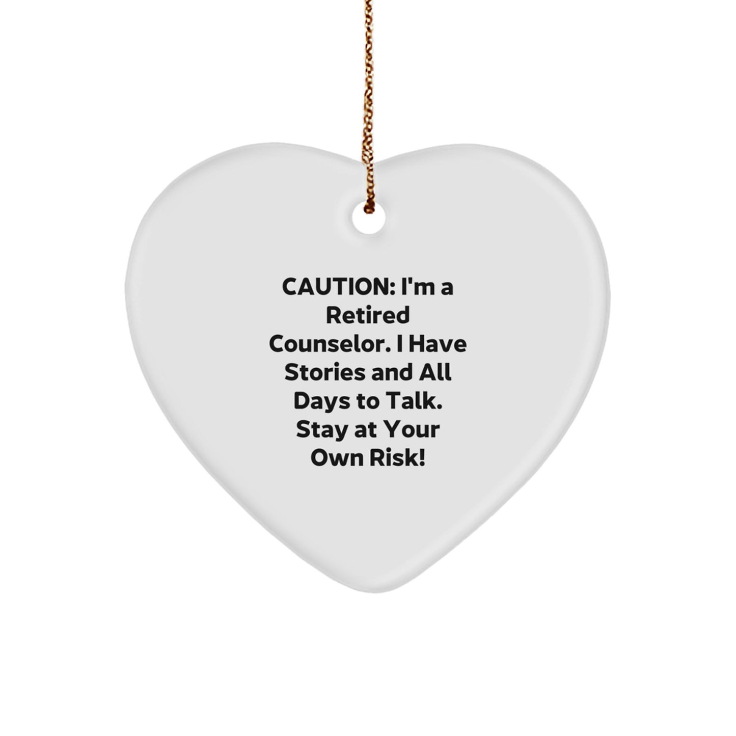 Counselor Heart Ornament, Gifts from Friends to Counselors, Cautionary Quote, Christmas Unique Gifts - Image 1