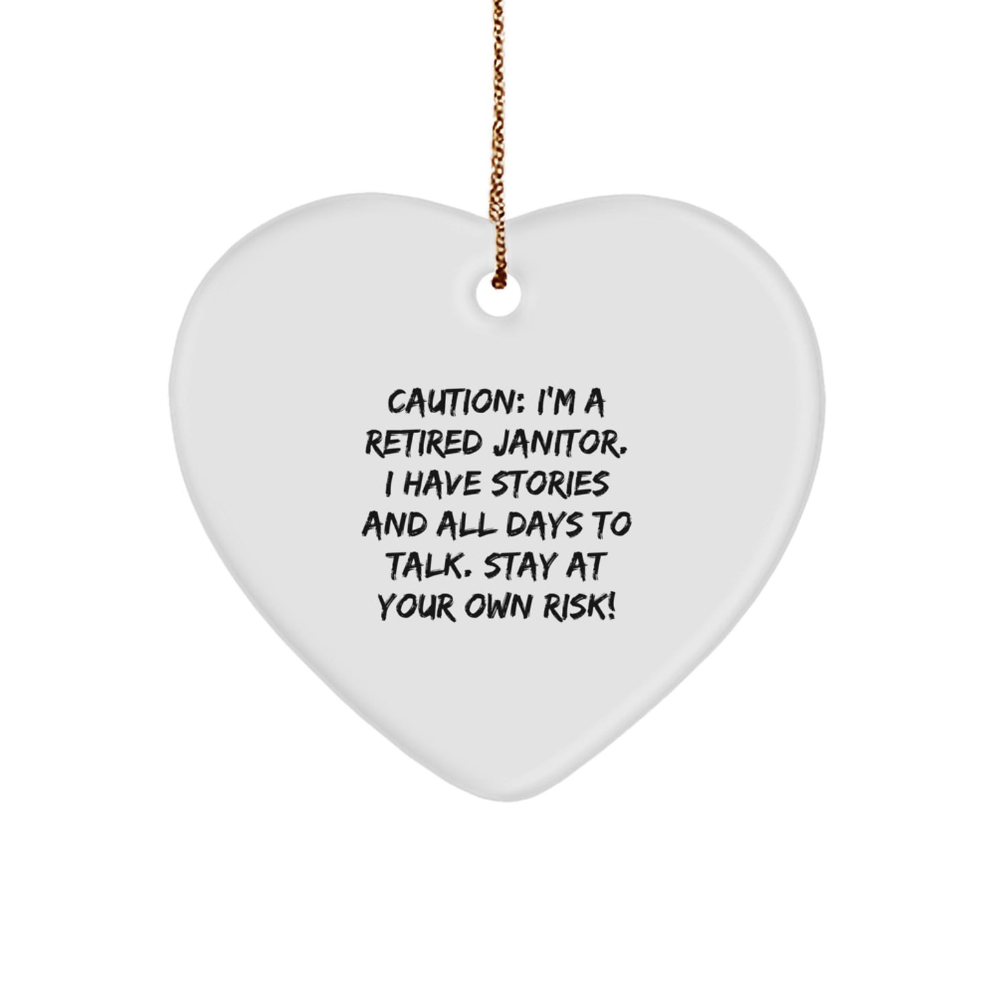 Funny Janitor Gifts from Men to Janitor Friends for Christmas Unique Gifts - Heart Ornament - Image 1
