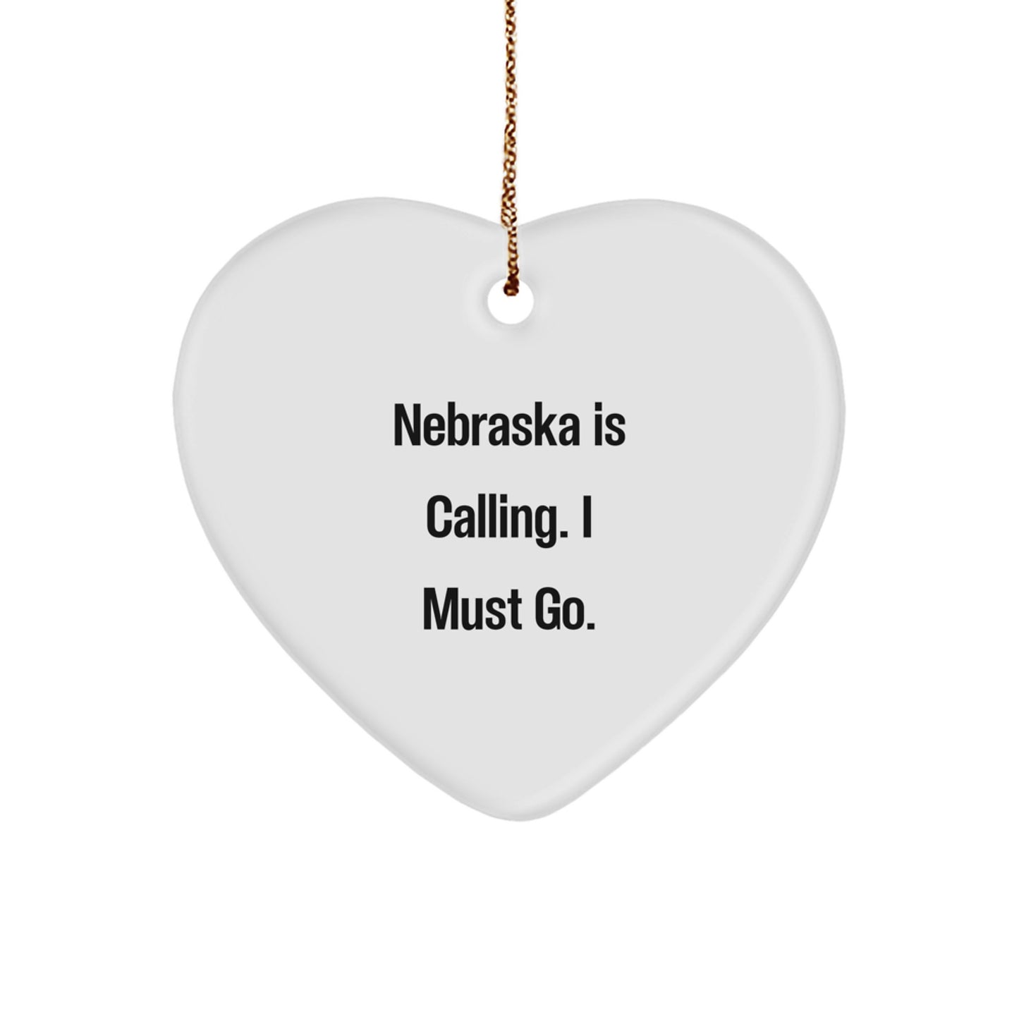 Nebraska Calling Heart Ornament Gifts from Friends and Family for Christmas - Image 1