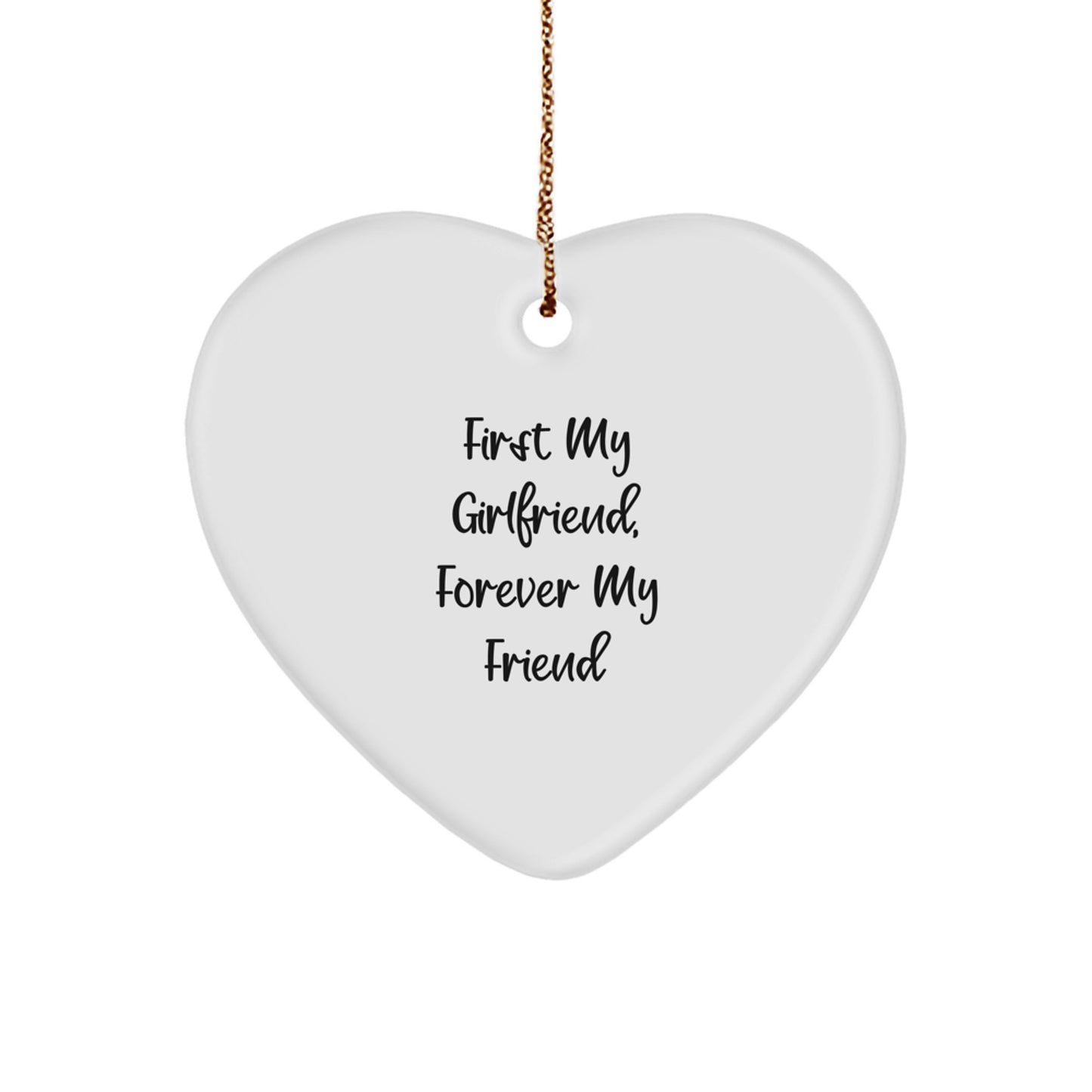 Girls' Christmas Unique Gifts from Men - 'First My Sweetheart, Forever My Friend' Heart Ornament, Unique Sweetheart Present - Image 1