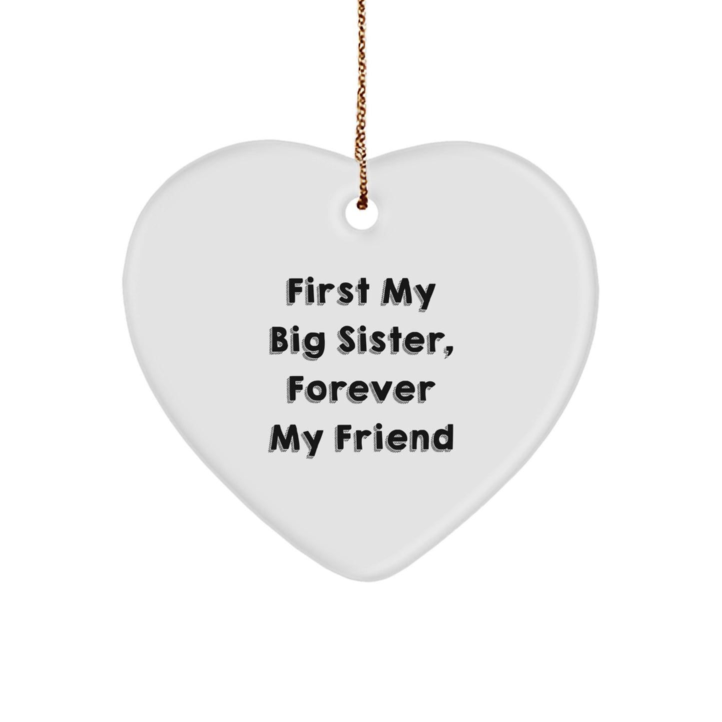 Funny Big Sister Heart Ornament Gifts from Family, Perfect for Christmas Unique Gifts for Big Sister - Image 1