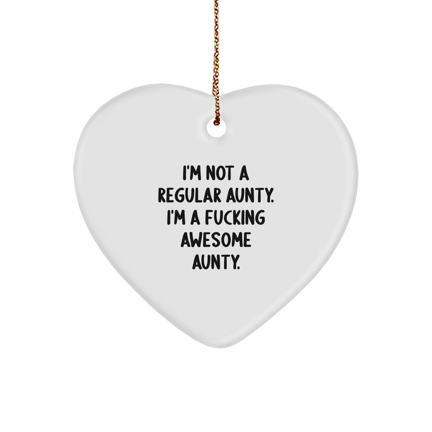Funny Aunty Heart Ornament Gifts from Men to Women Friends Family for Christmas Unique Presents - Image 1
