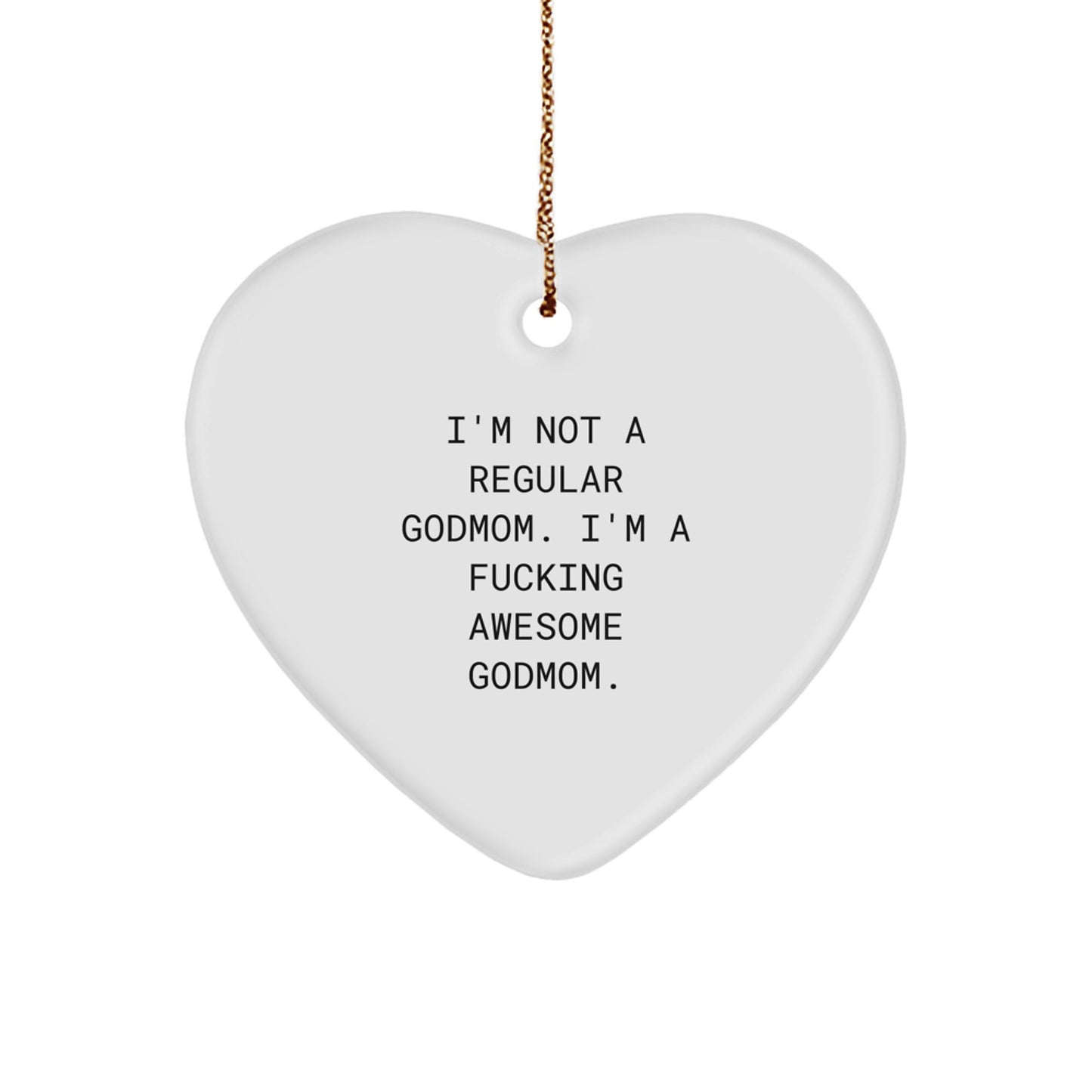 Funny Godmom Heart Ornament Gifts from Men to Gift for Awesome Godmom - Christmas Unique - Image 1