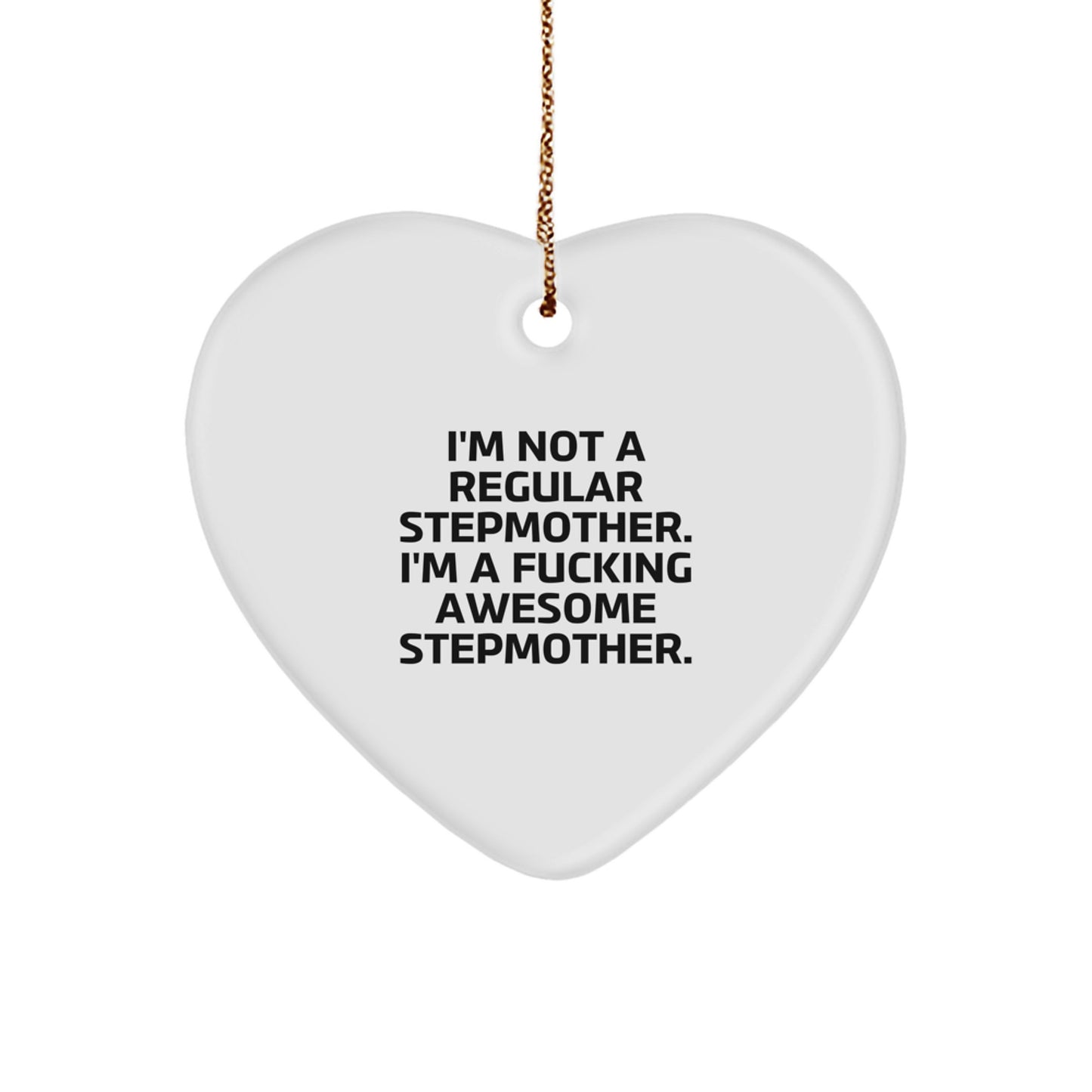 Funny Stepmother Christmas Heart Ornament Gifts from Men to Stepmother, Stepmother Unique Gifts, Stepmother Heart Ornament - Image 1